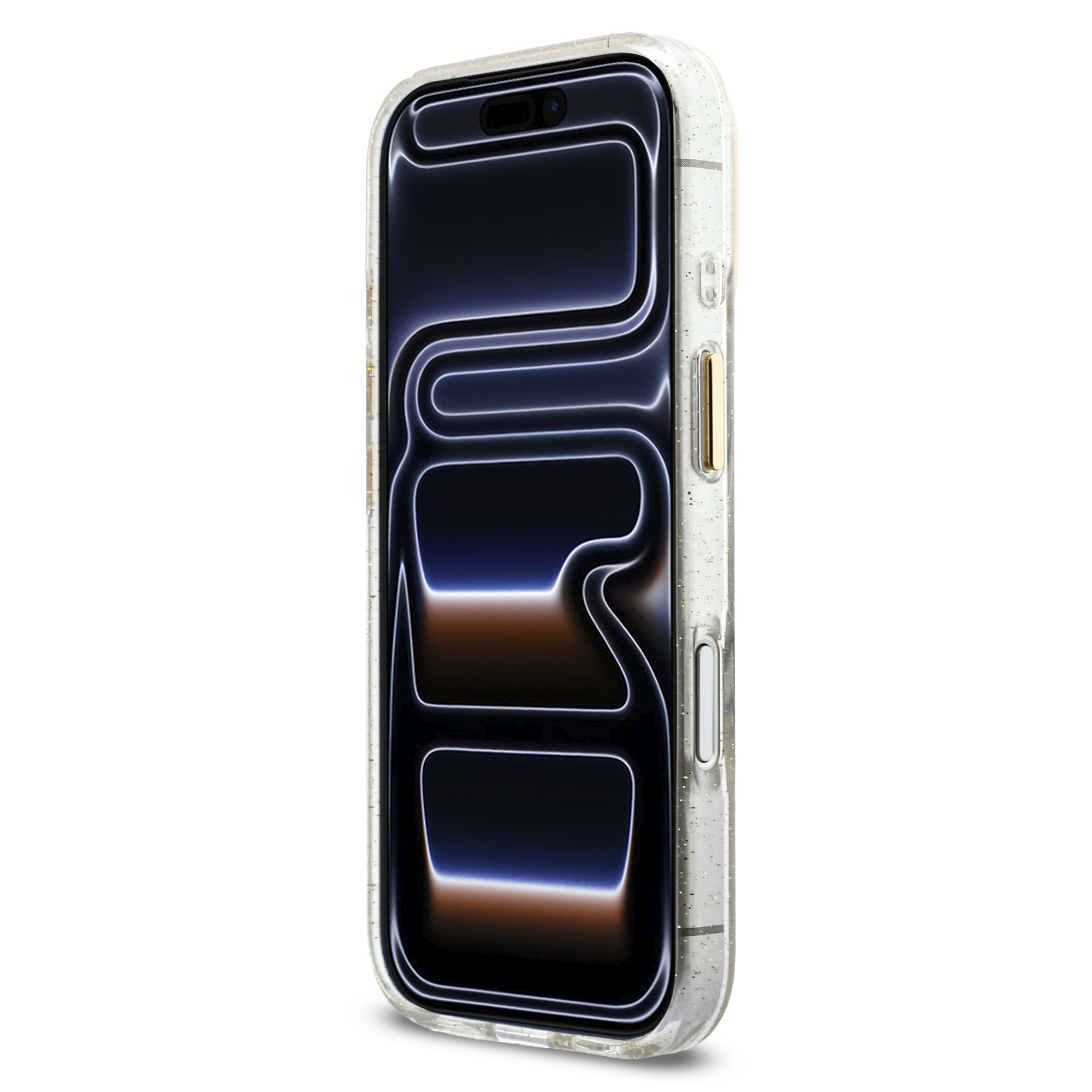 iPhone 17 Pro - GUESS Glitters Script Strap Transparent — estuche (foto 5 de 8)