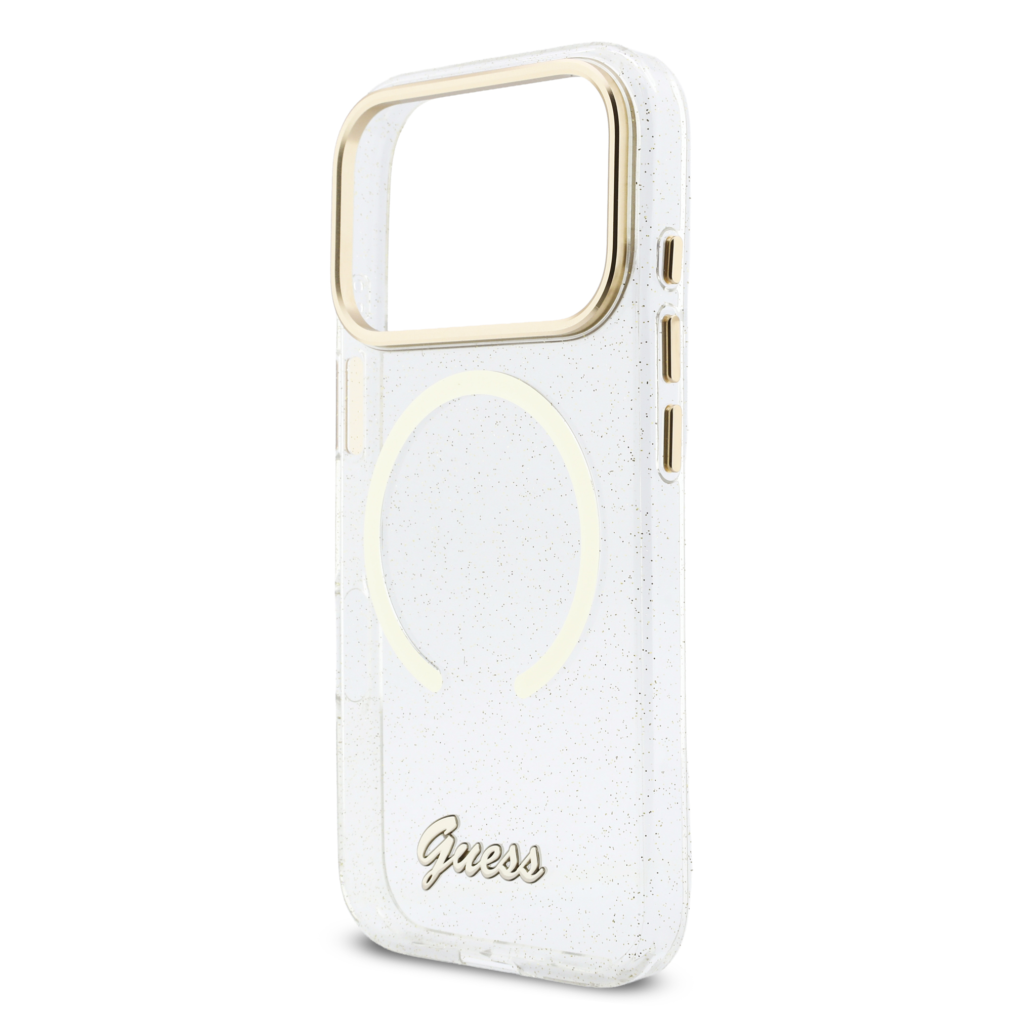 iPhone 17 Pro - GUESS Glitters Script Strap Transparent — estuche (foto 6 de 8)