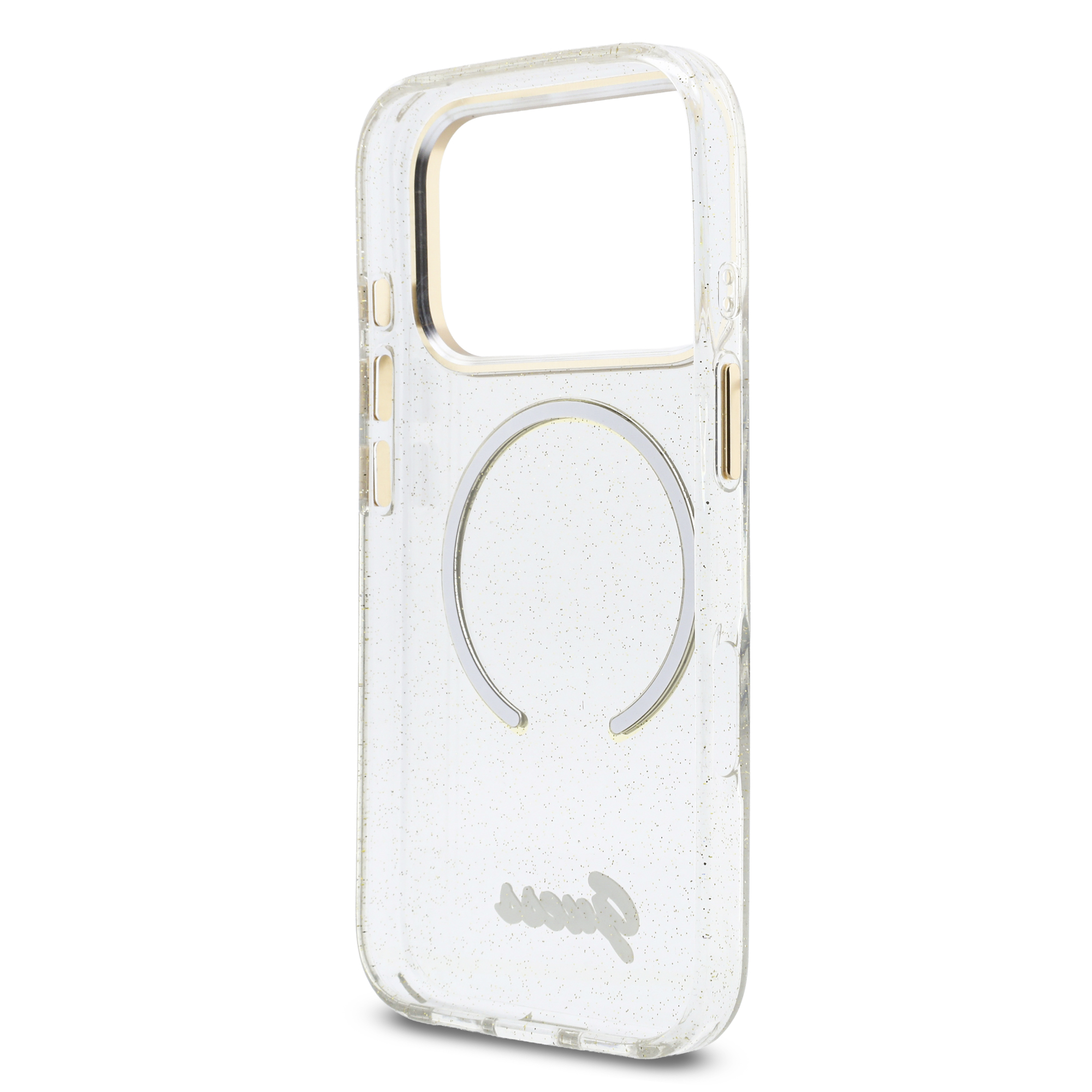 iPhone 17 Pro - GUESS Glitters Script Strap Transparent — estuche (foto 7 de 8)
