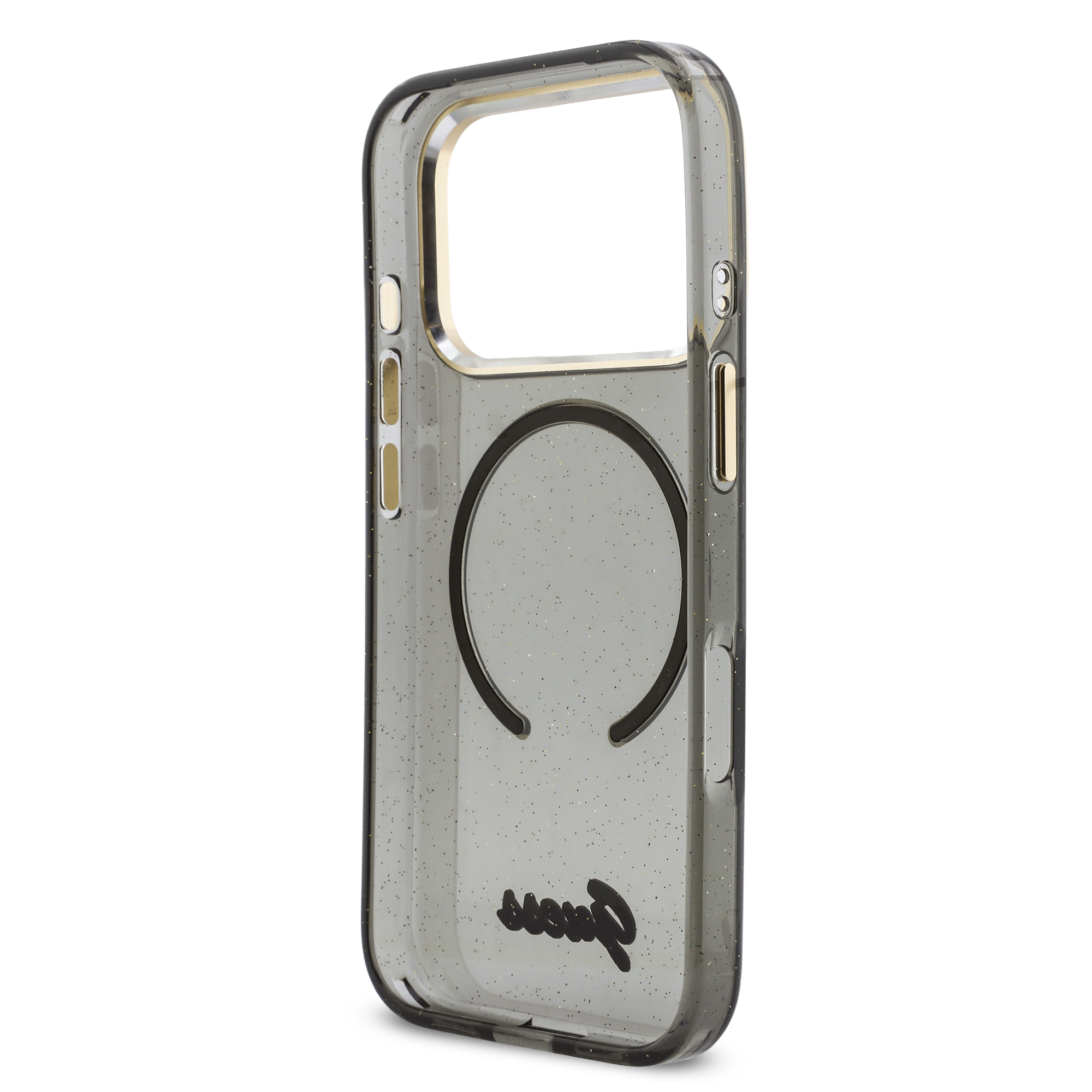 iPhone 17 Pro - GUESS Glitters Script Strap Black — estuche (foto 7 de 8)