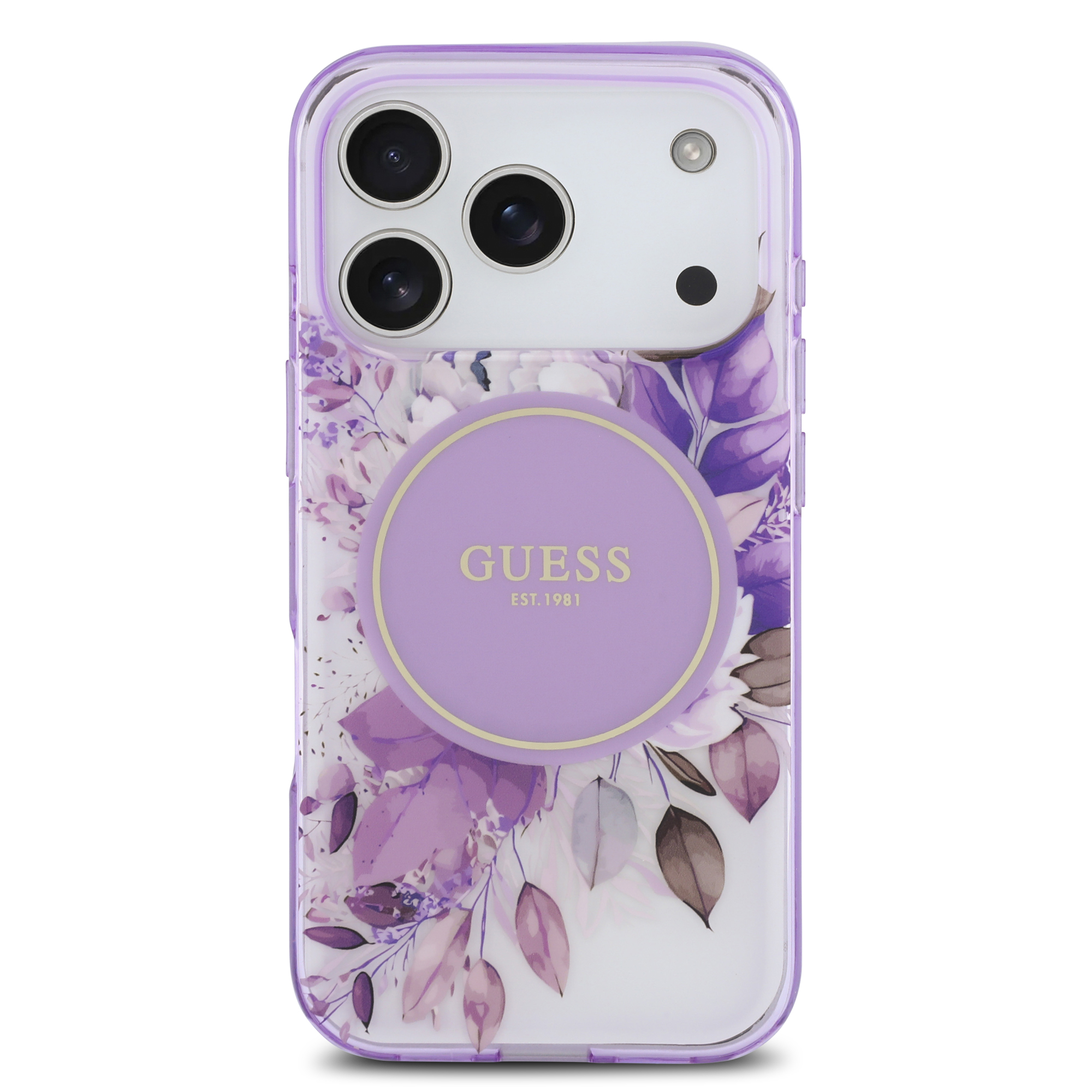 iPhone 17 Pro - GUESS Flower Tonal Circle Purple