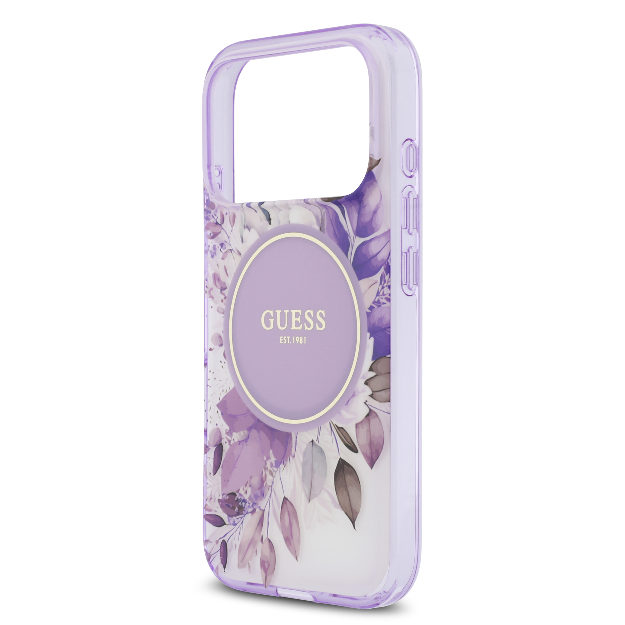 iPhone 17 Pro - GUESS Flower Tonal Circle Purple — estuche (foto 6 de 8)