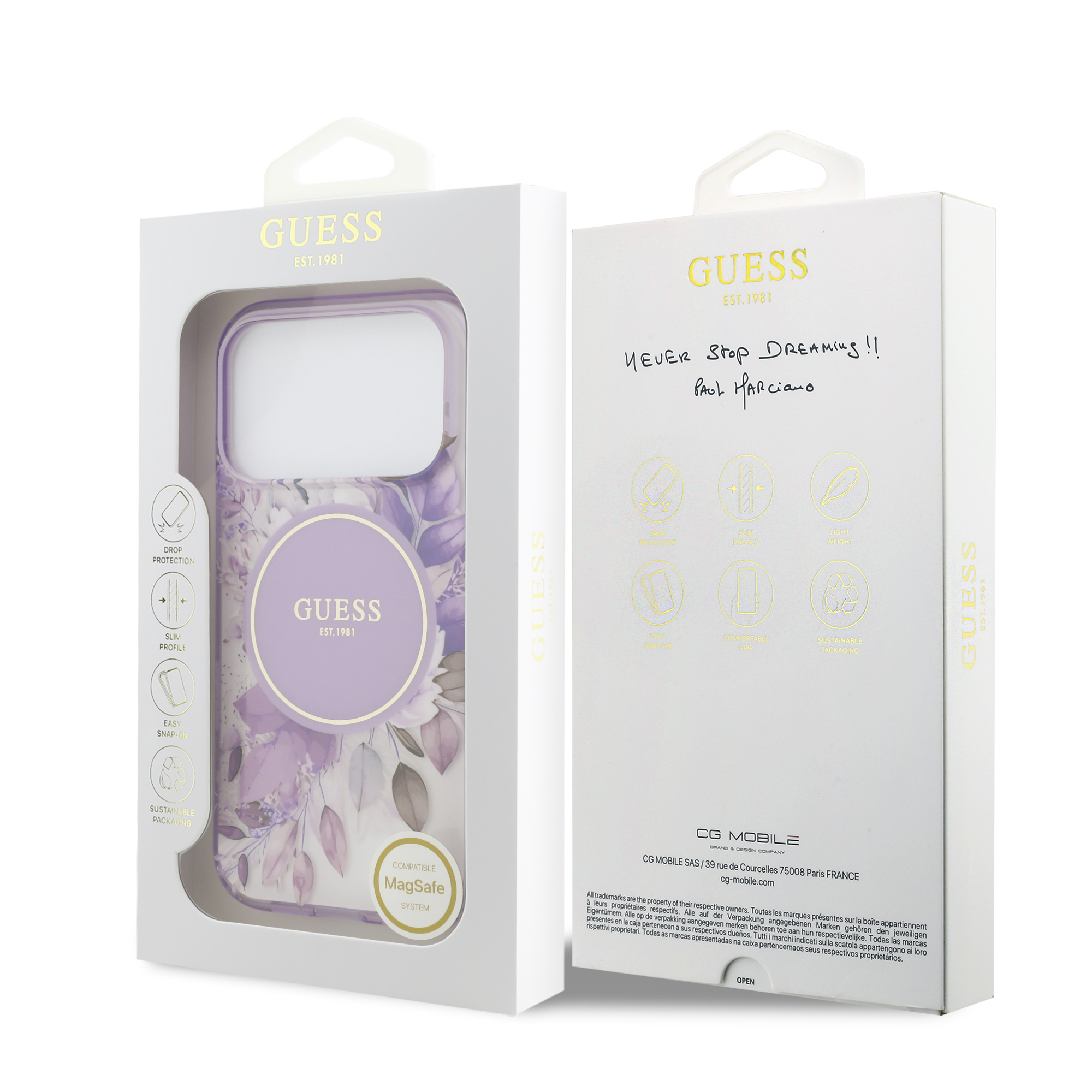 iPhone 17 Pro - GUESS Flower Tonal Circle Purple — estuche (foto 8 de 8)