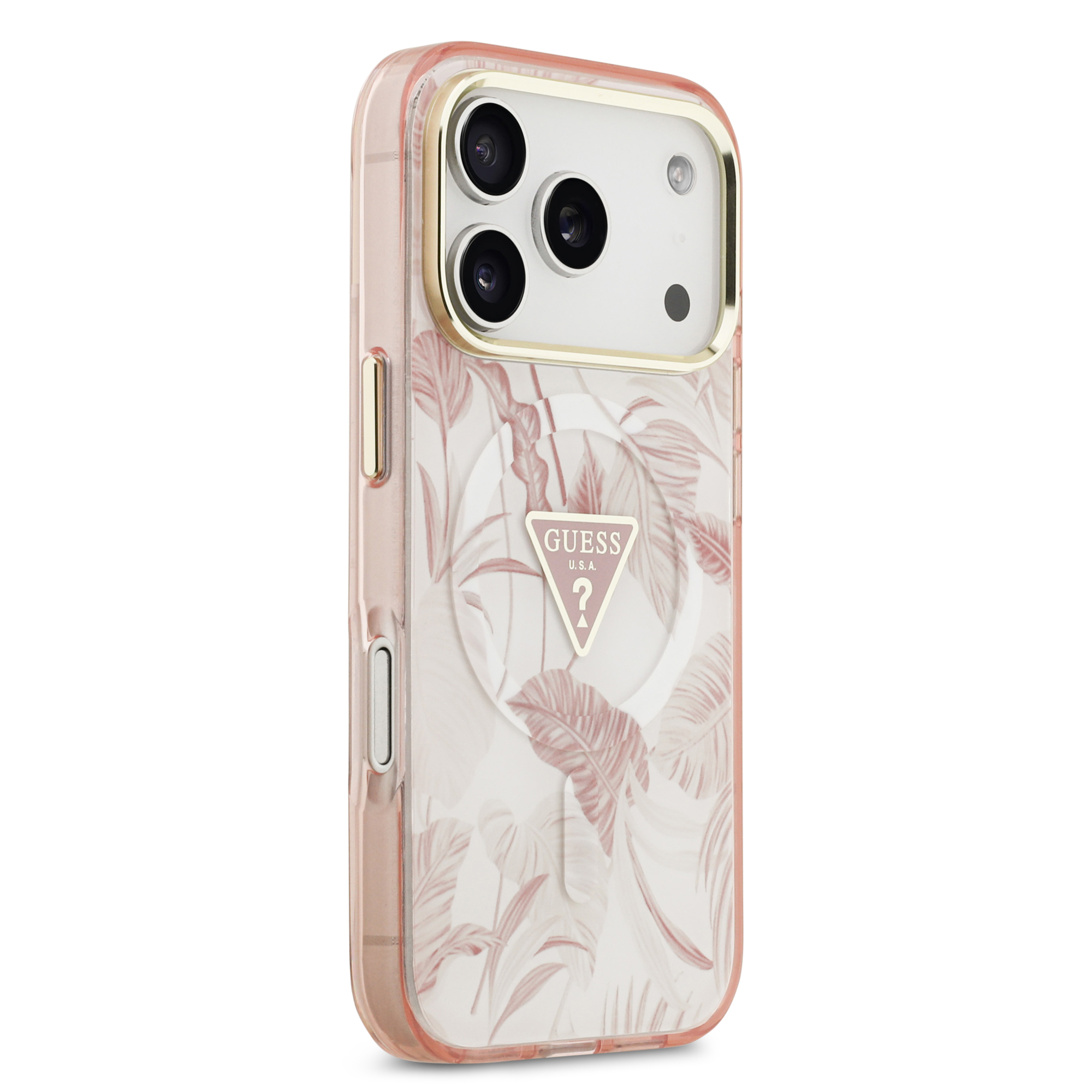 iPhone 17 Pro - GUESS Jungle Tonal Triangle Pink — estuche (foto 4 de 8)