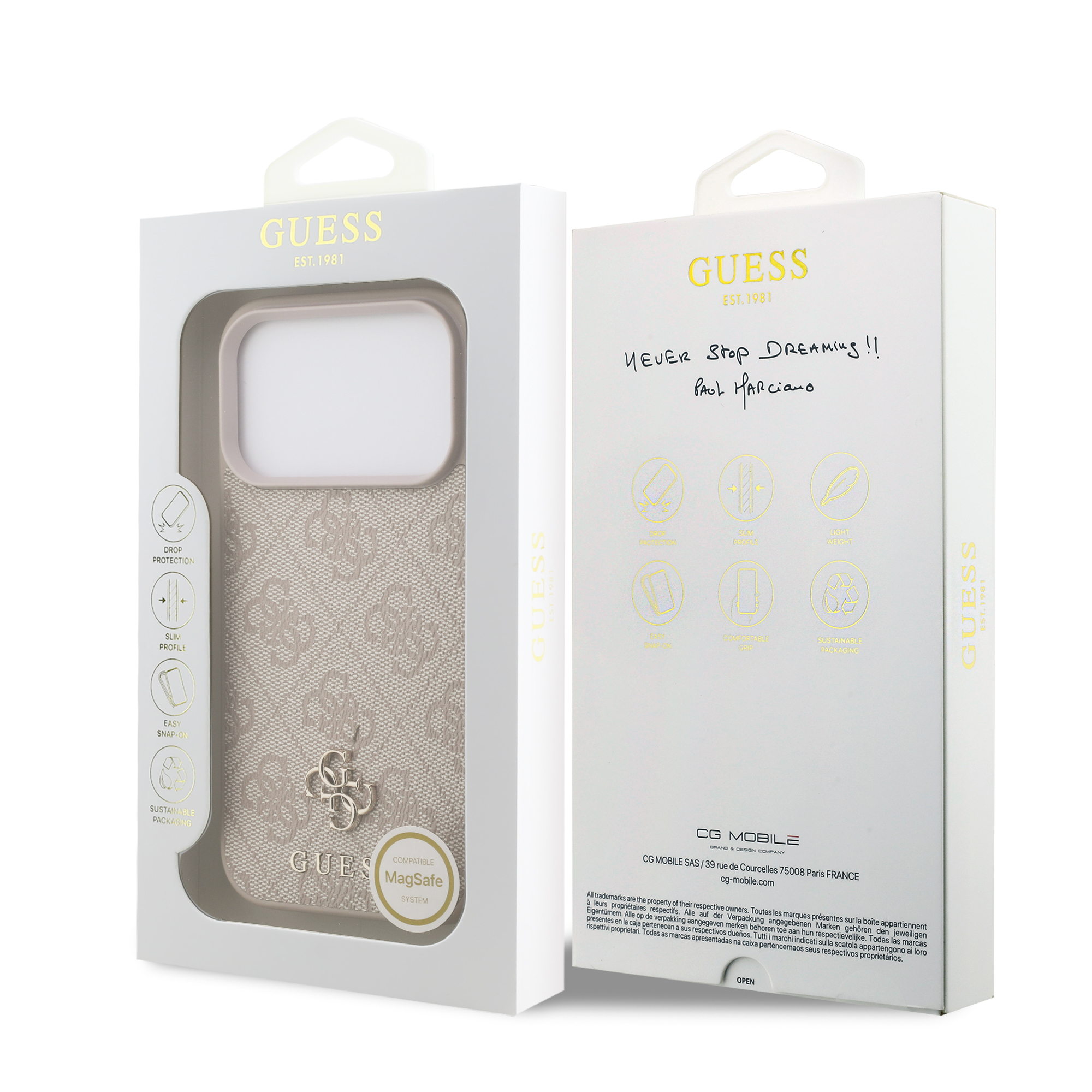 iPhone 17 Pro - GUESS Leather 4G Small Classic Pink — estuche (foto 8 de 8)
