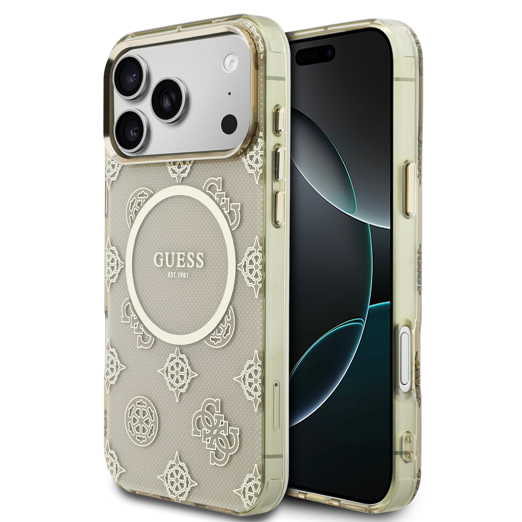 iPhone 17 Pro Max - GUESS Peony Dot Beige — estuche (foto 2 de 8)