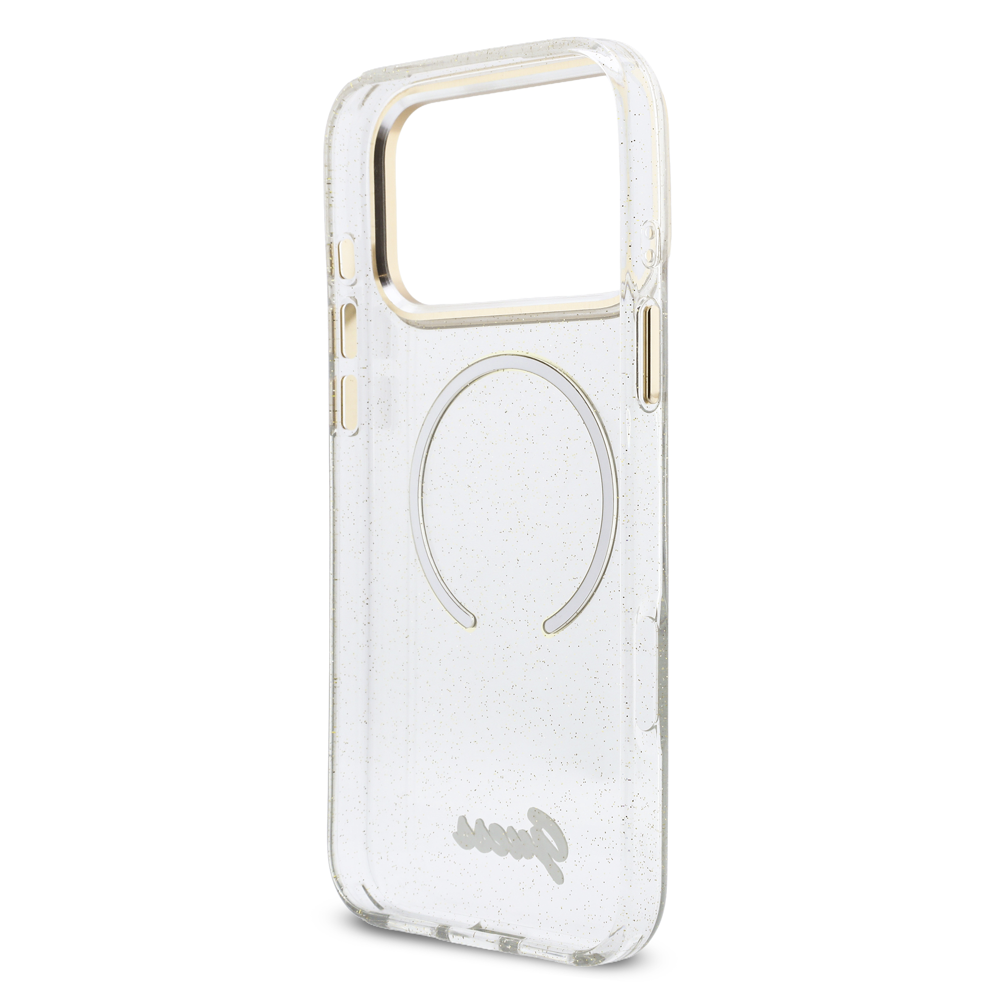 iPhone 17 Pro Max - GUESS Glitters Script Strap Transparent — estuche (foto 7 de 8)