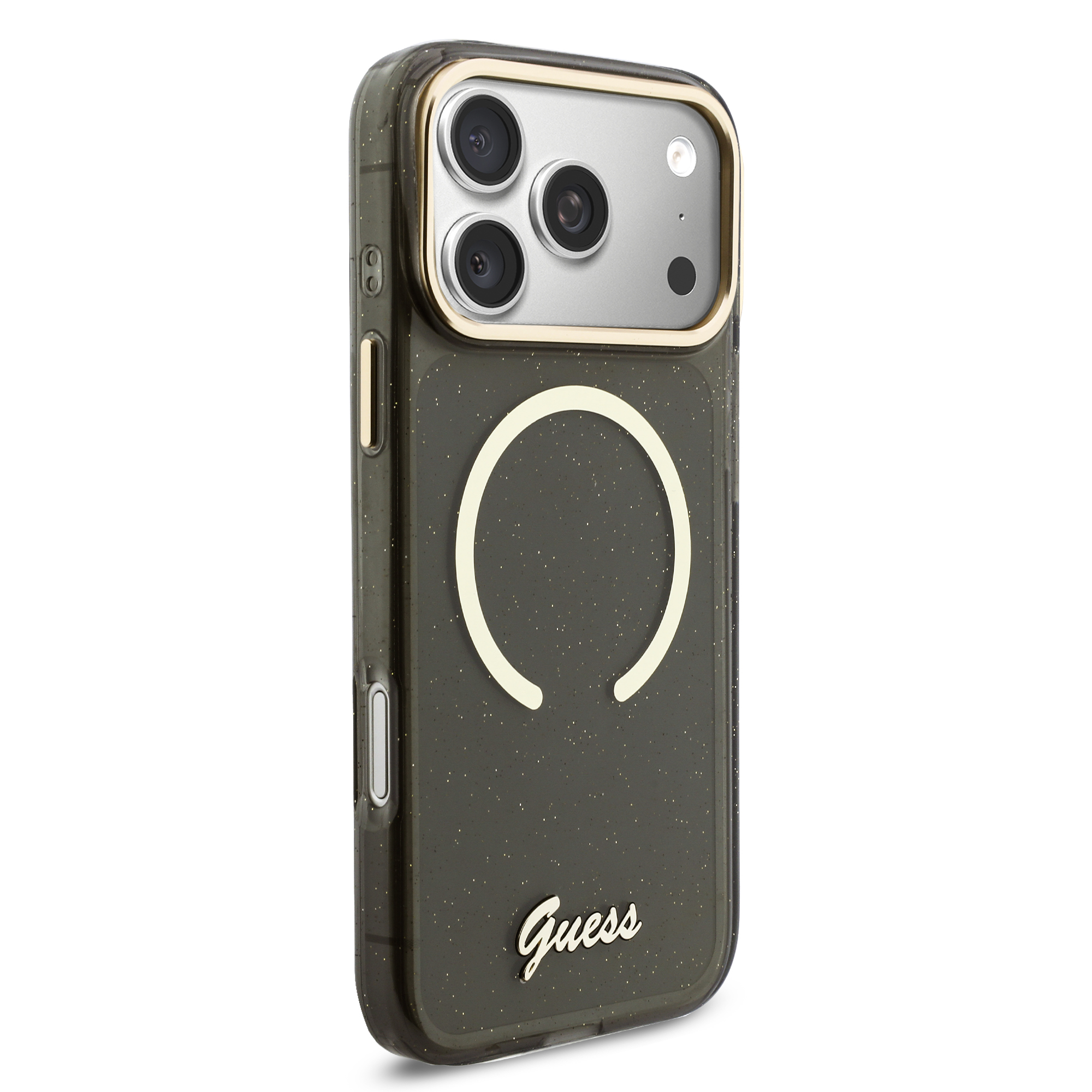 iPhone 17 Pro Max - GUESS Glitters Script Strap Black — estuche (foto 3 de 7)
