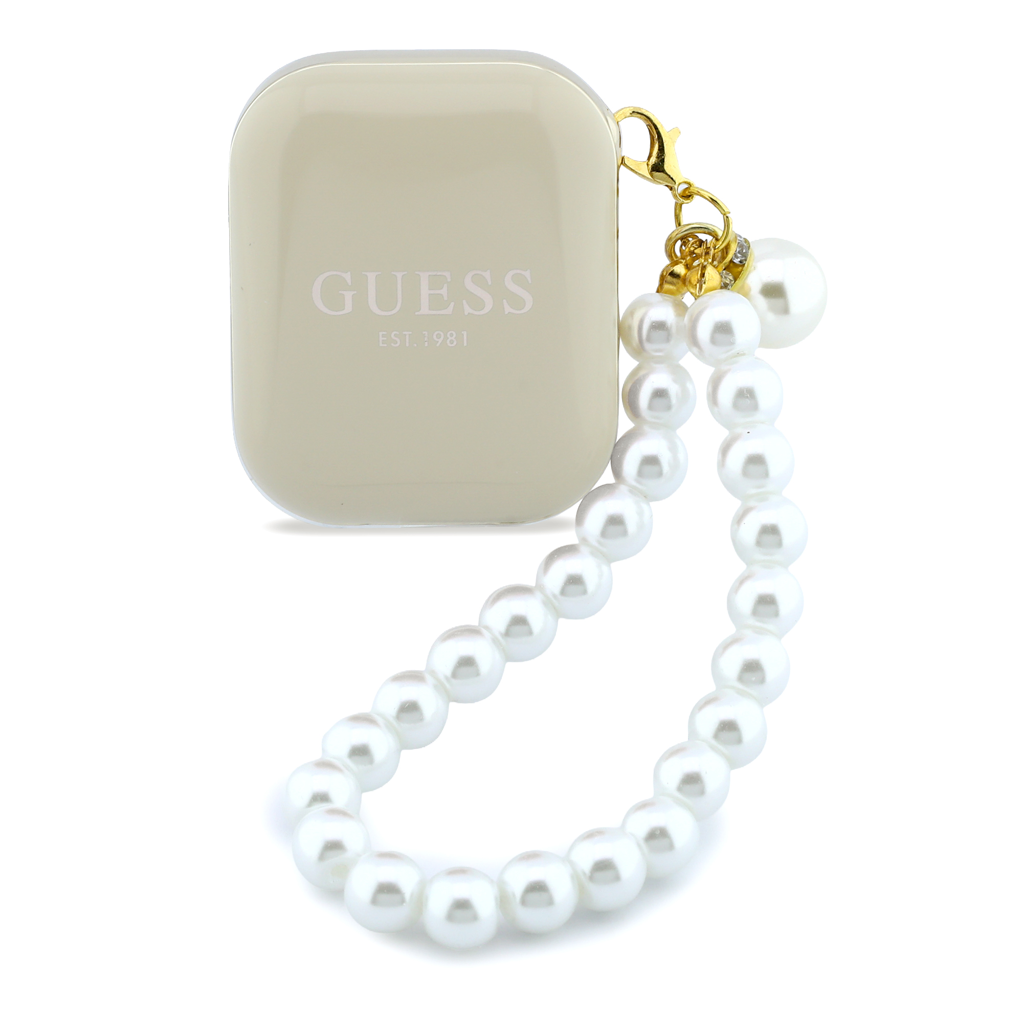TWS Earbuds - GUESS Pearl Strap Beige — audífonos (foto 2 de 5)
