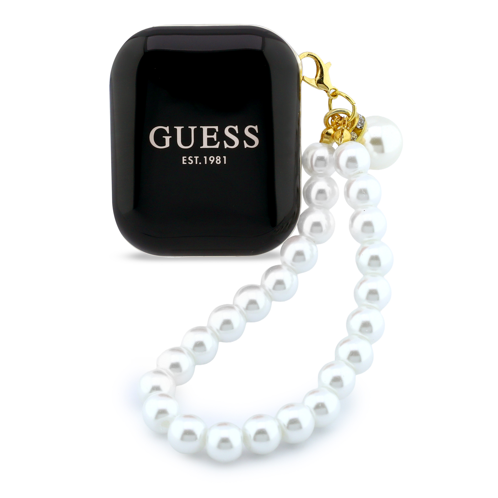 TWS Earbuds - GUESS Pearl Strap Black — audífonos (foto 2 de 5)
