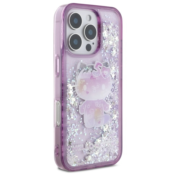 iPhone 16 - HELLO KITTY Liquid Glitters 50TH Anniversary Purple — estuche (foto 4 de 5)