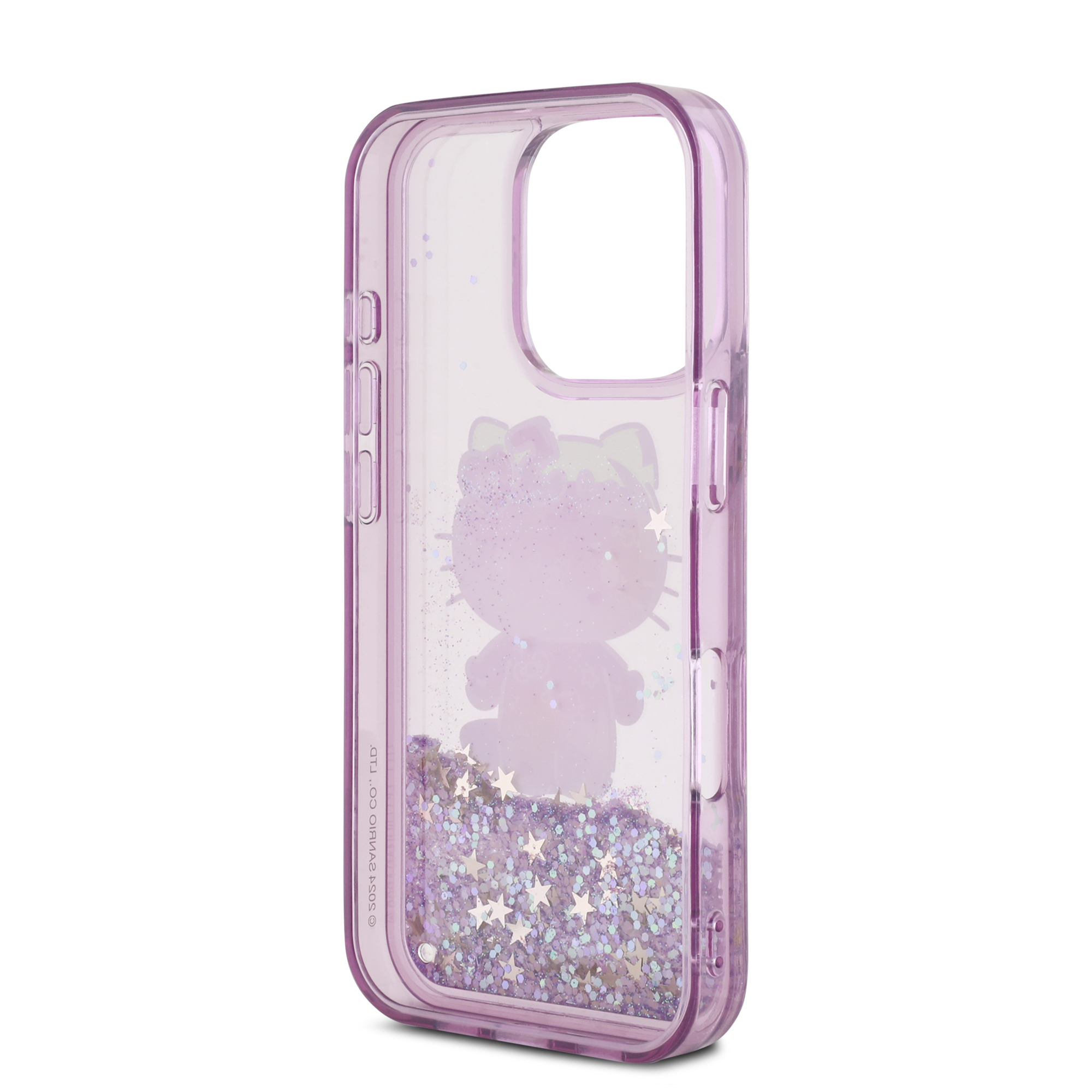 iPhone 16 Pro Max - HELLO KITTY Liquid Glitters 50TH Anniversary Purple — estuche (foto 7 de 8)