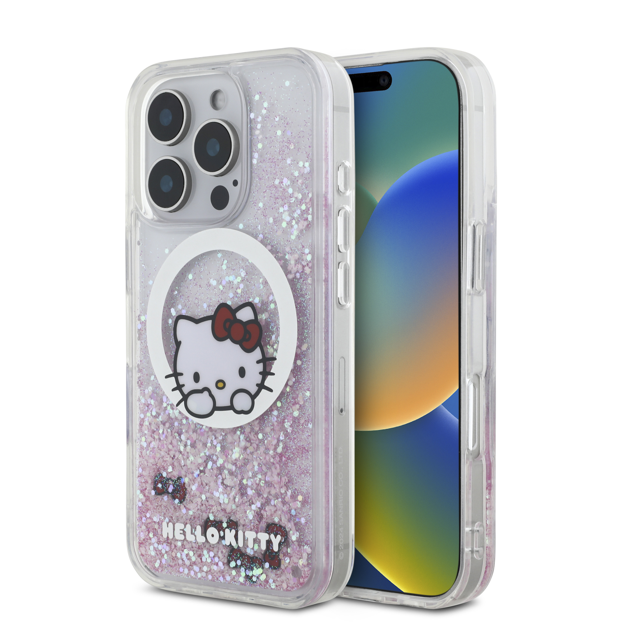 iPhone 16 Pro - HELLO KITTY Liquid Glitters Sweet Bows White