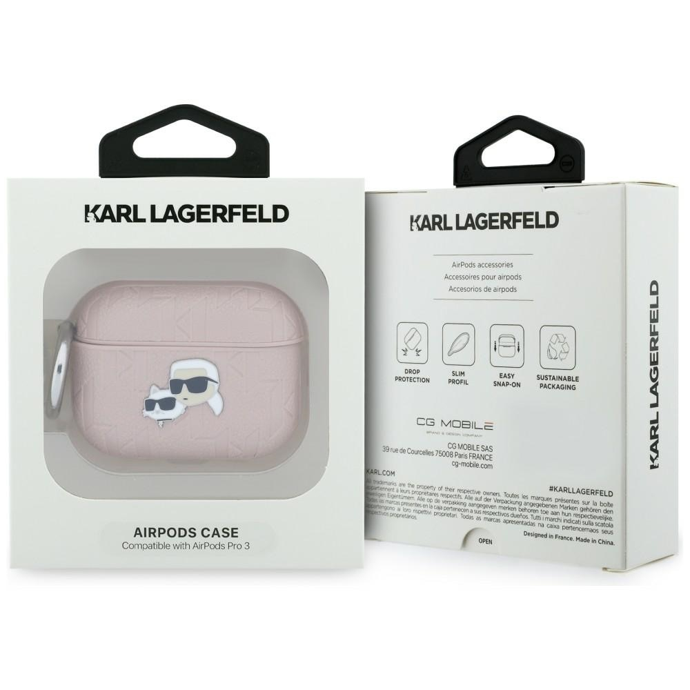 AirPods 3 - KARL LAGERFELD Leather Case Choupette Pink — estuche