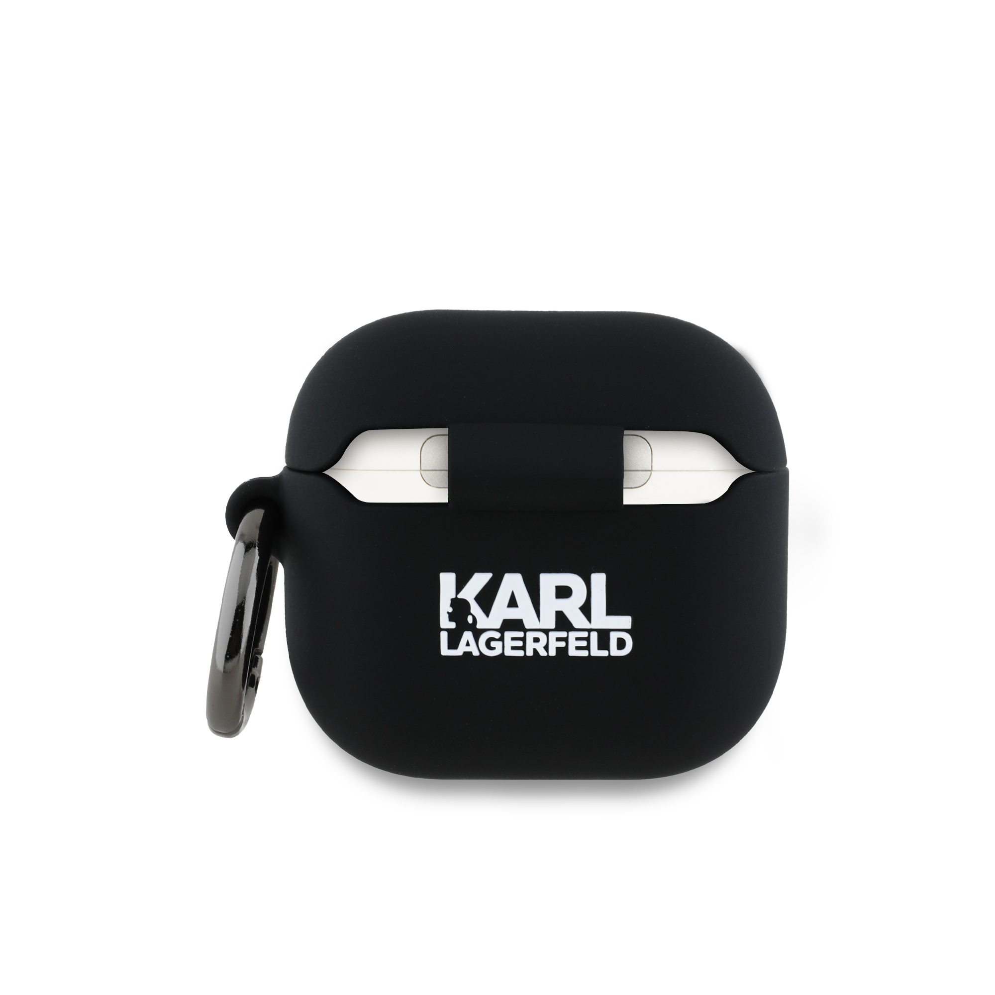 AirPods 4 - KARL LAGERFELD 3D Silicone Heads Black — estuche (foto 2 de 3)