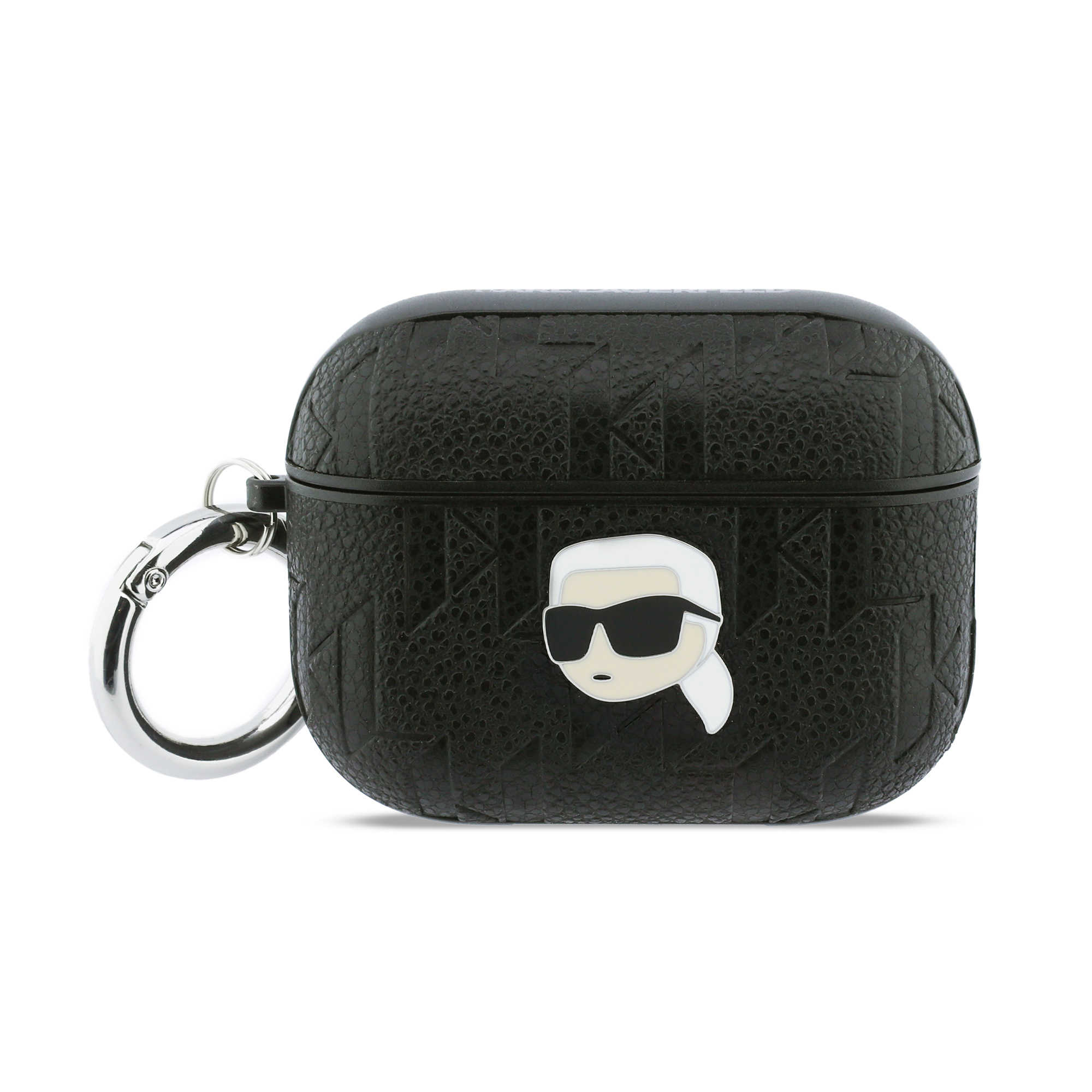 AirPods Pro 3 - KARL LAGERFELD Leather Karl Head Pin Monogram Black