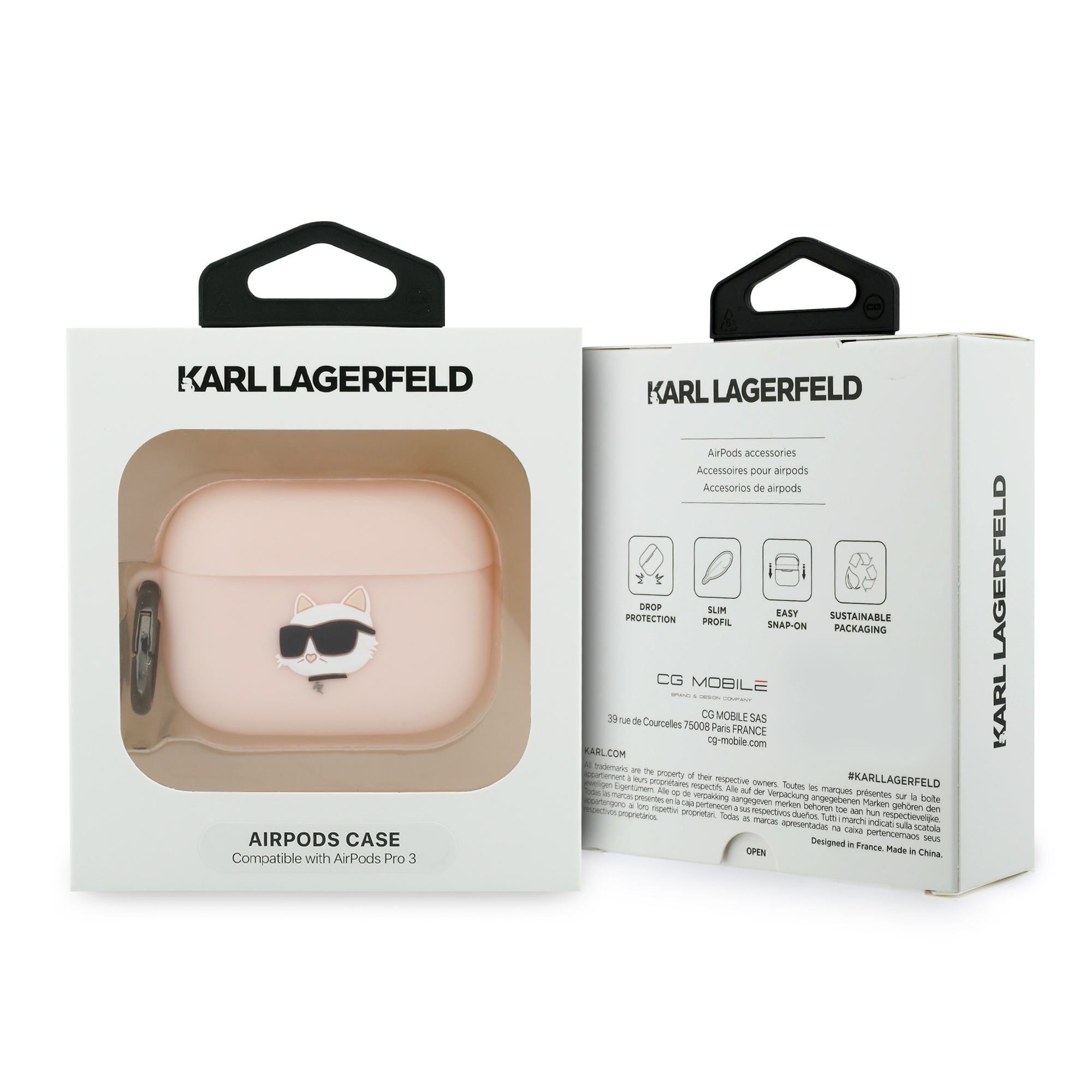 AirPods Pro 3 - KARL LAGERFELD 3D Silicone Choupette Pink — estuche (foto 4 de 4)