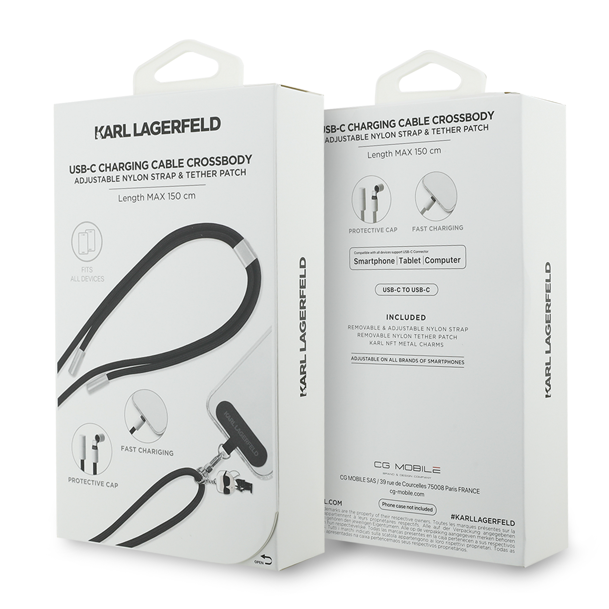 Accessory - KARL LAGERFELD Charging Cable USB-C Ikonik Charm Black — cable (foto 4 de 4)