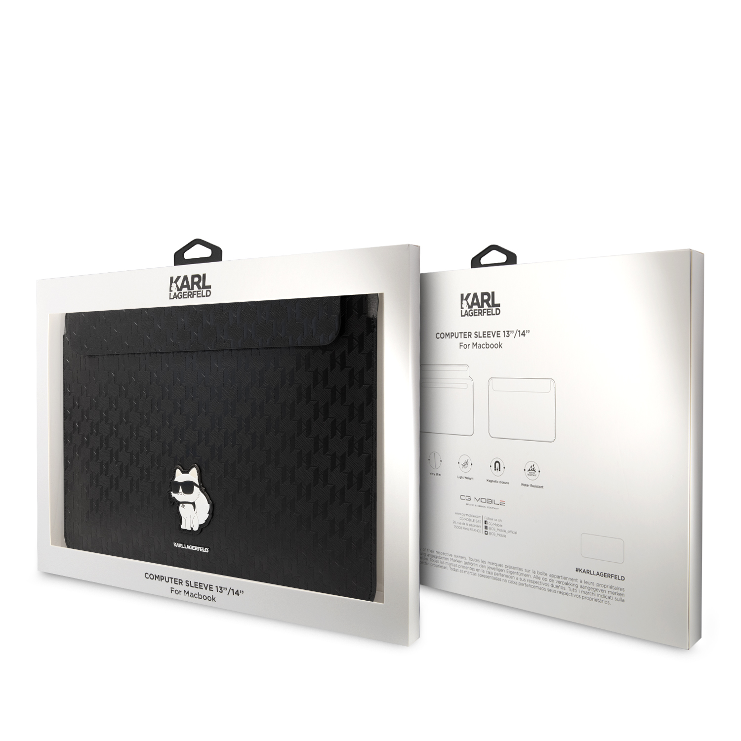 Laptop Sleeve 14 - KARL LAGERFELD Mono Saffiano Choupette Black — accesorio (foto 4 de 4)