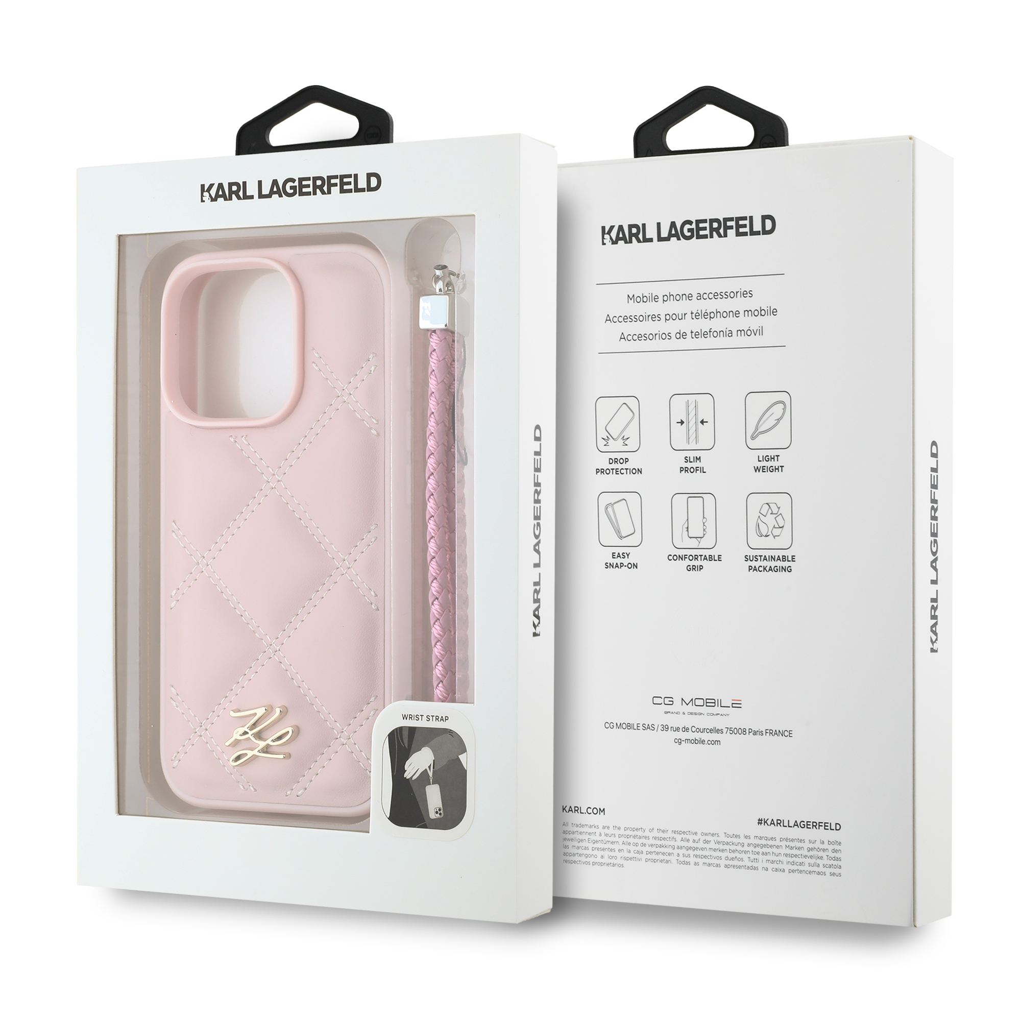 iPhone 16 Pro - KARL LAGERFELD Small Initials With Strap Pink — estuche (foto 7 de 7)