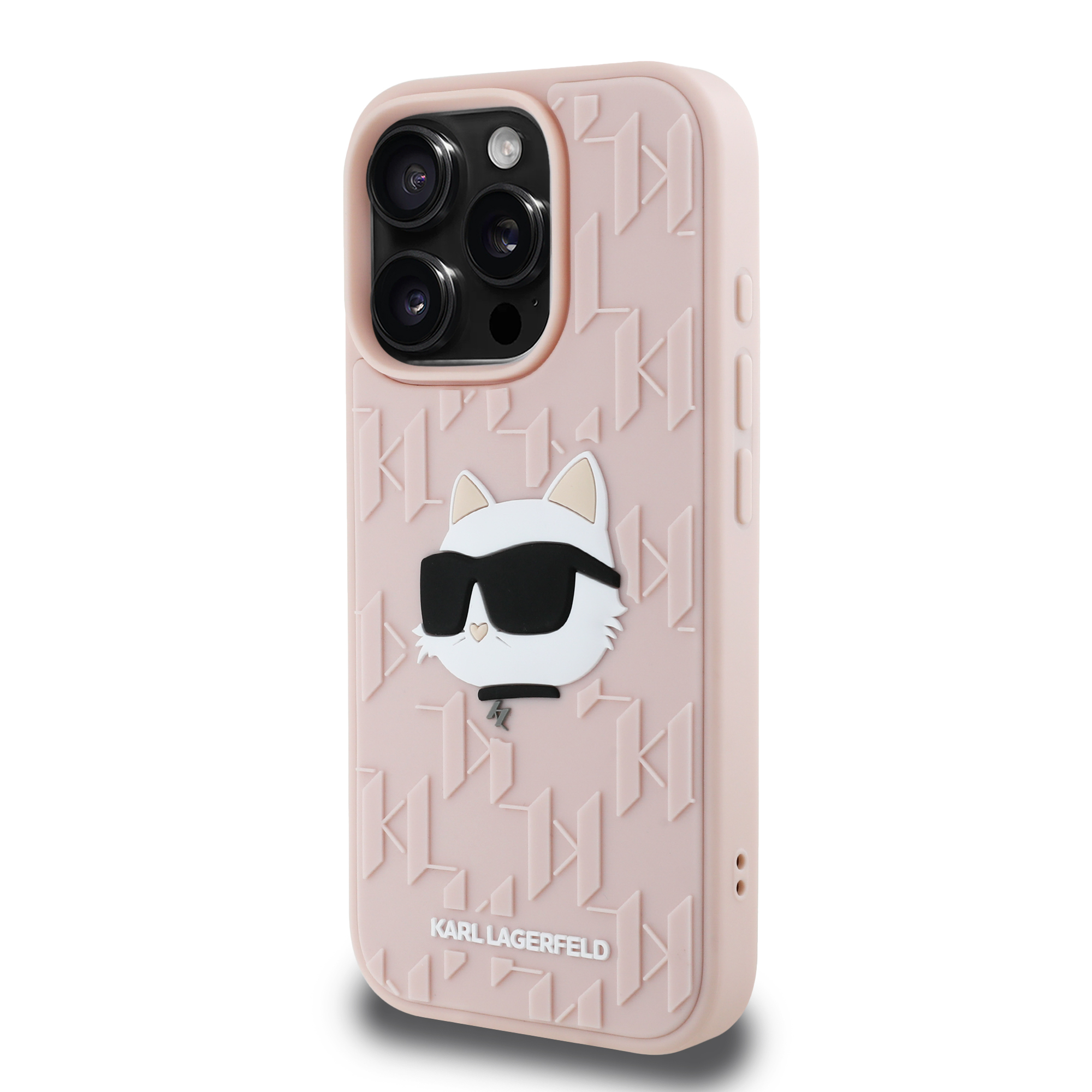 iPhone 16 Pro - KARL LAGERFELD Monogram Choupette Pink — estuche (foto 2 de 5)