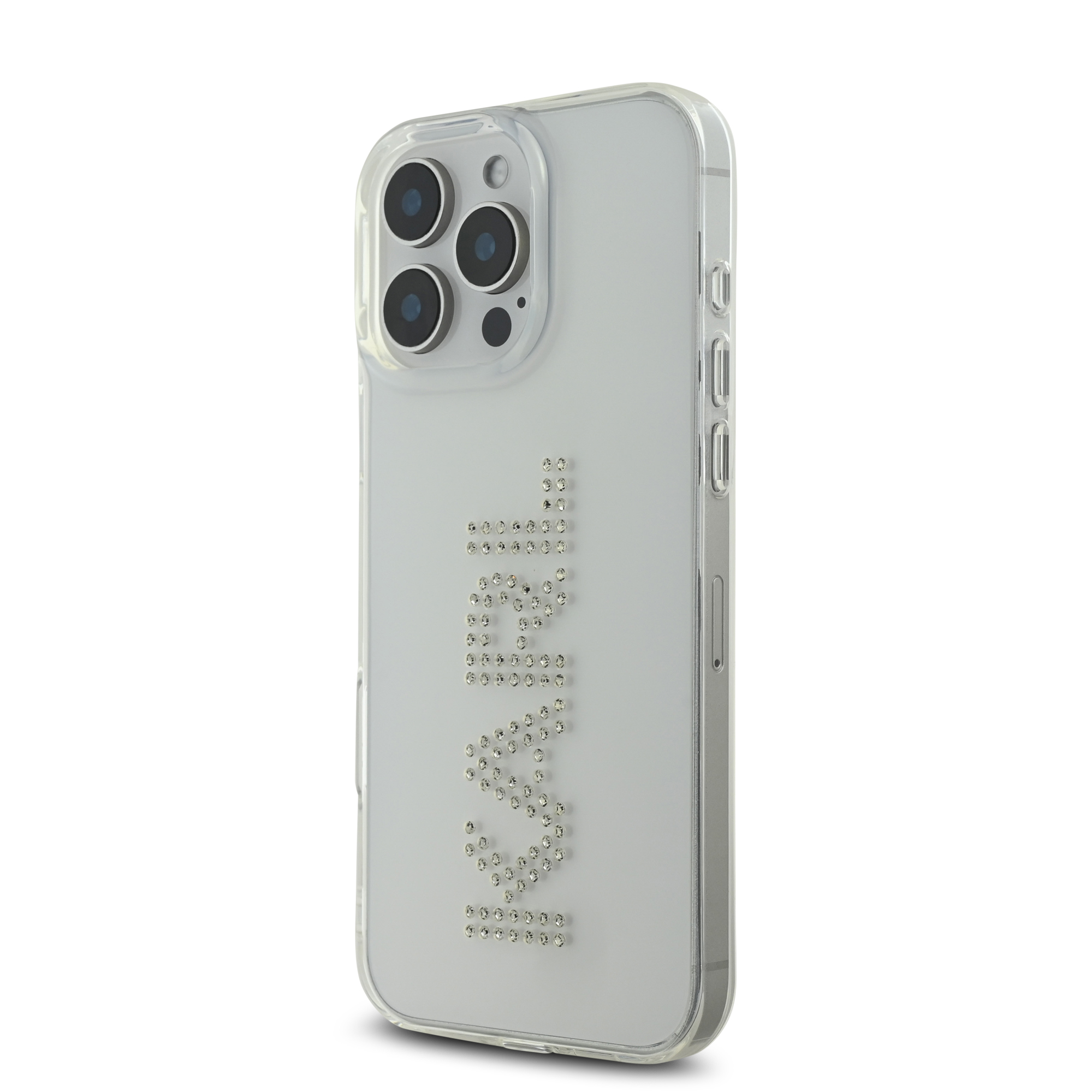 iPhone 16 Pro Max - KARL LAGERFELD Rhinestones Logo Transparent — estuche (foto 2 de 5)