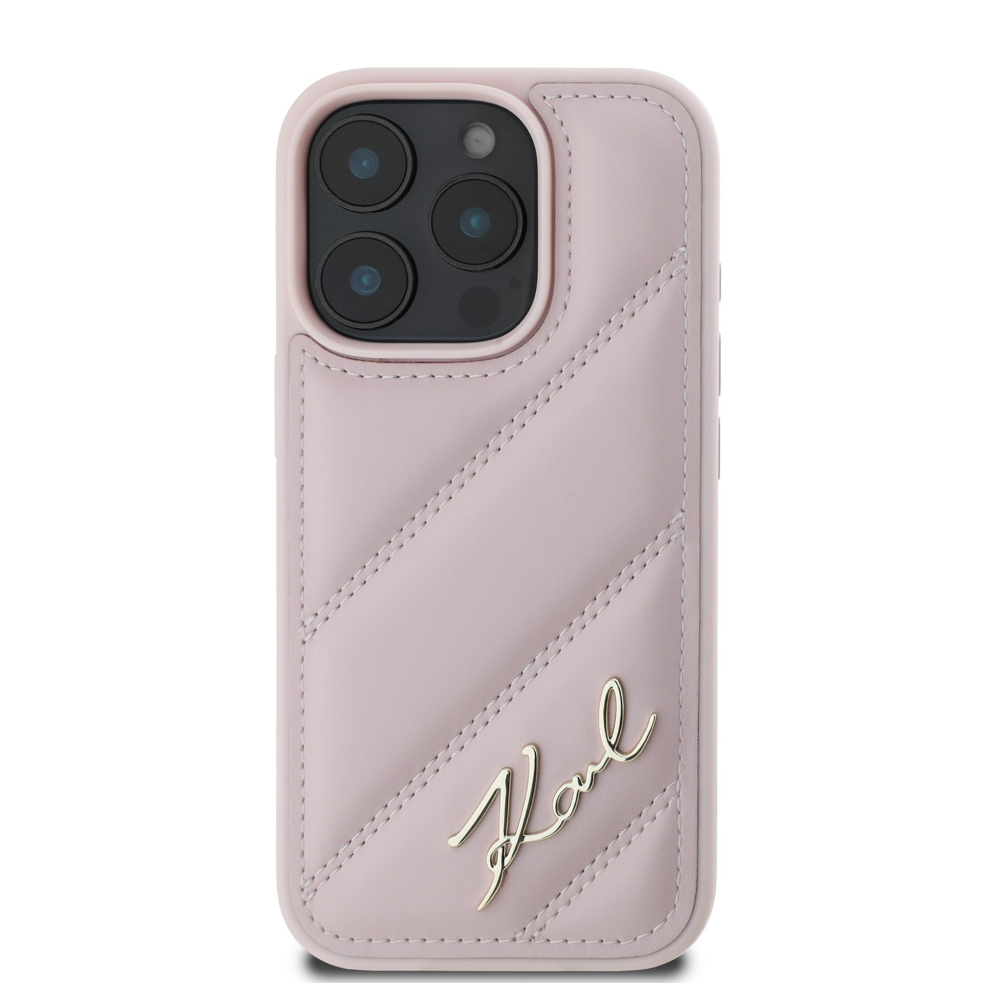 iPhone 16 Pro Max - KARL LAGERFELD Quilted Signature Pink — estuche (foto 3 de 5)