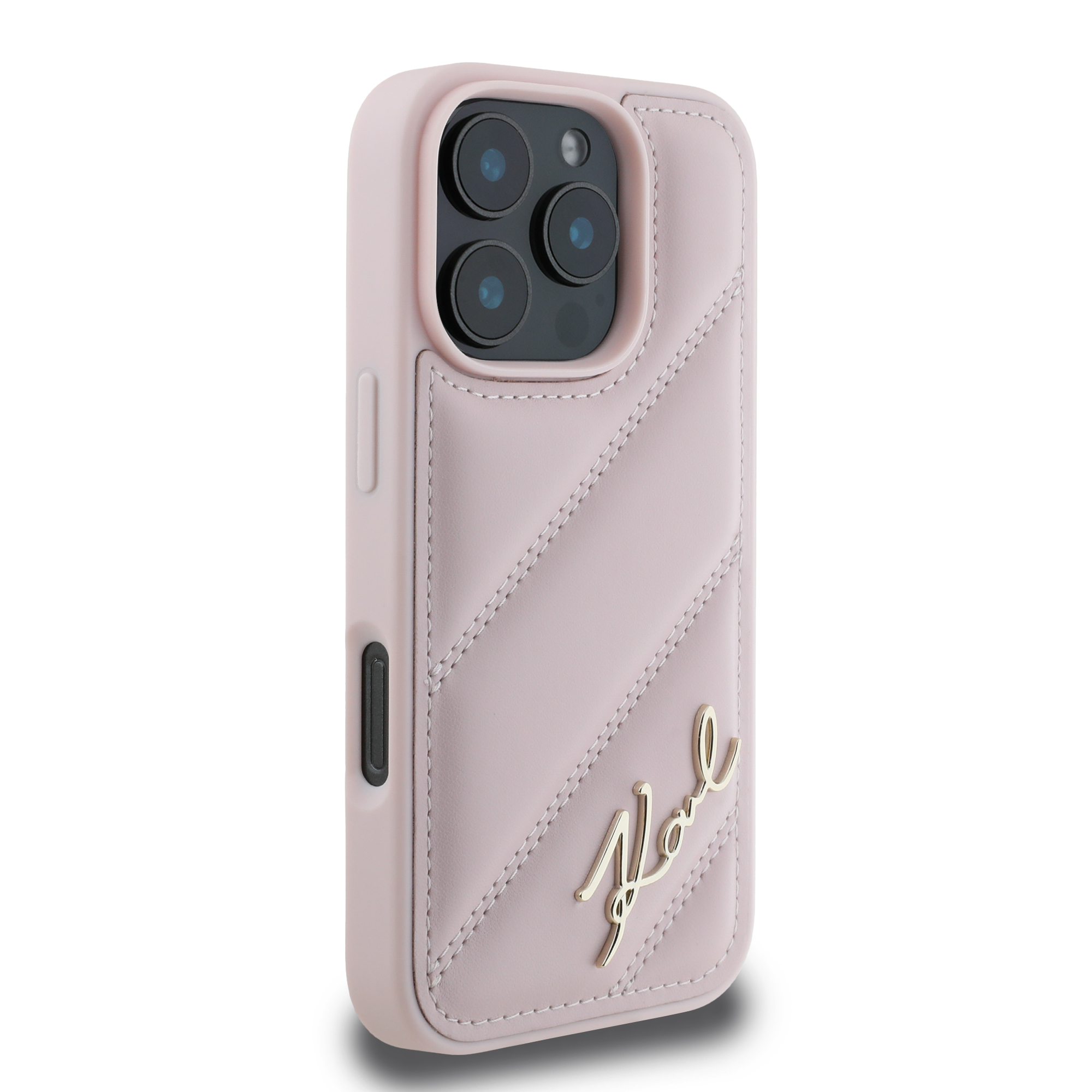 iPhone 16 Pro Max - KARL LAGERFELD Quilted Signature Pink — estuche (foto 4 de 5)
