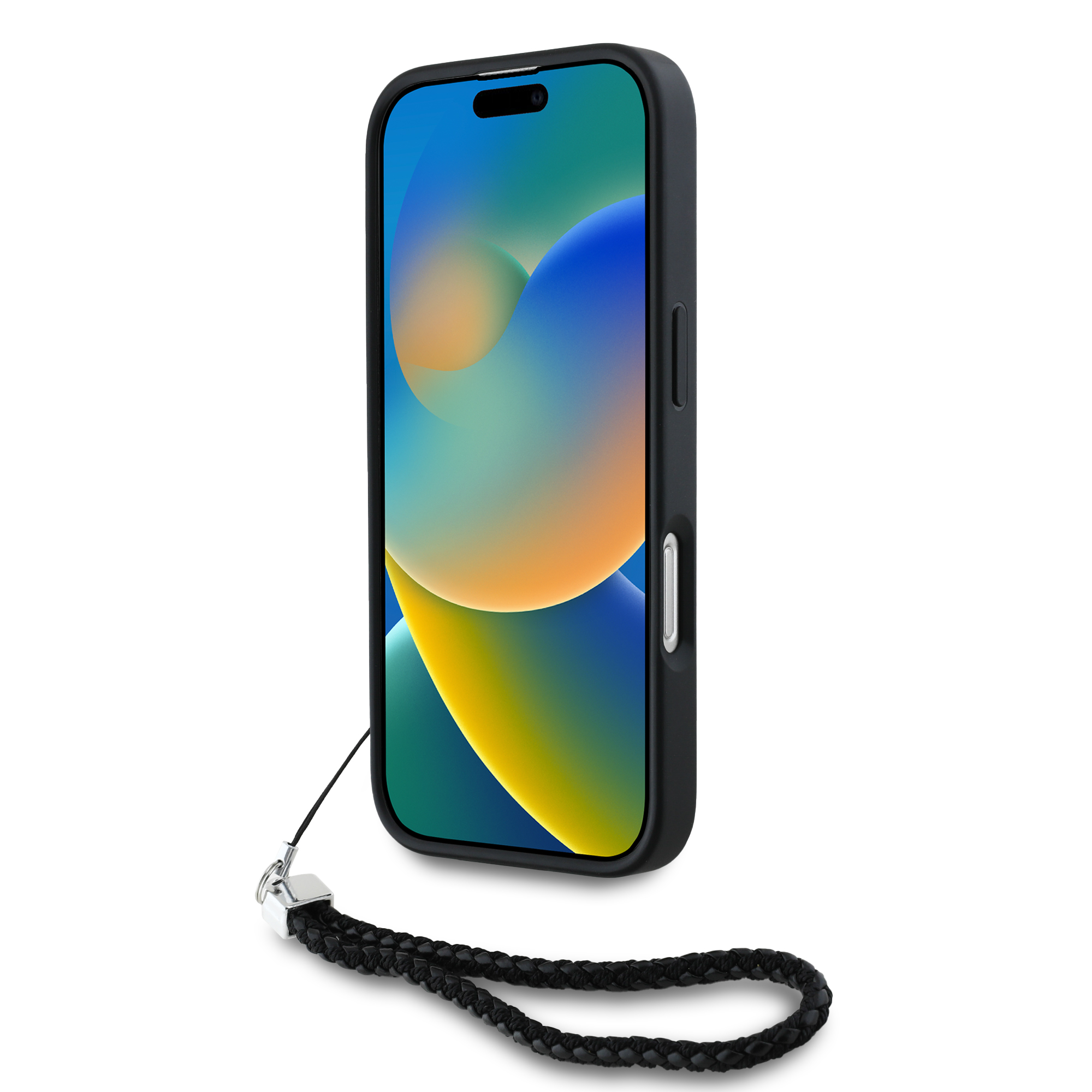 iPhone 16 Pro Max - KARL LAGERFELD Quilted Initial Chain Strap Black — estuche (foto 4 de 7)