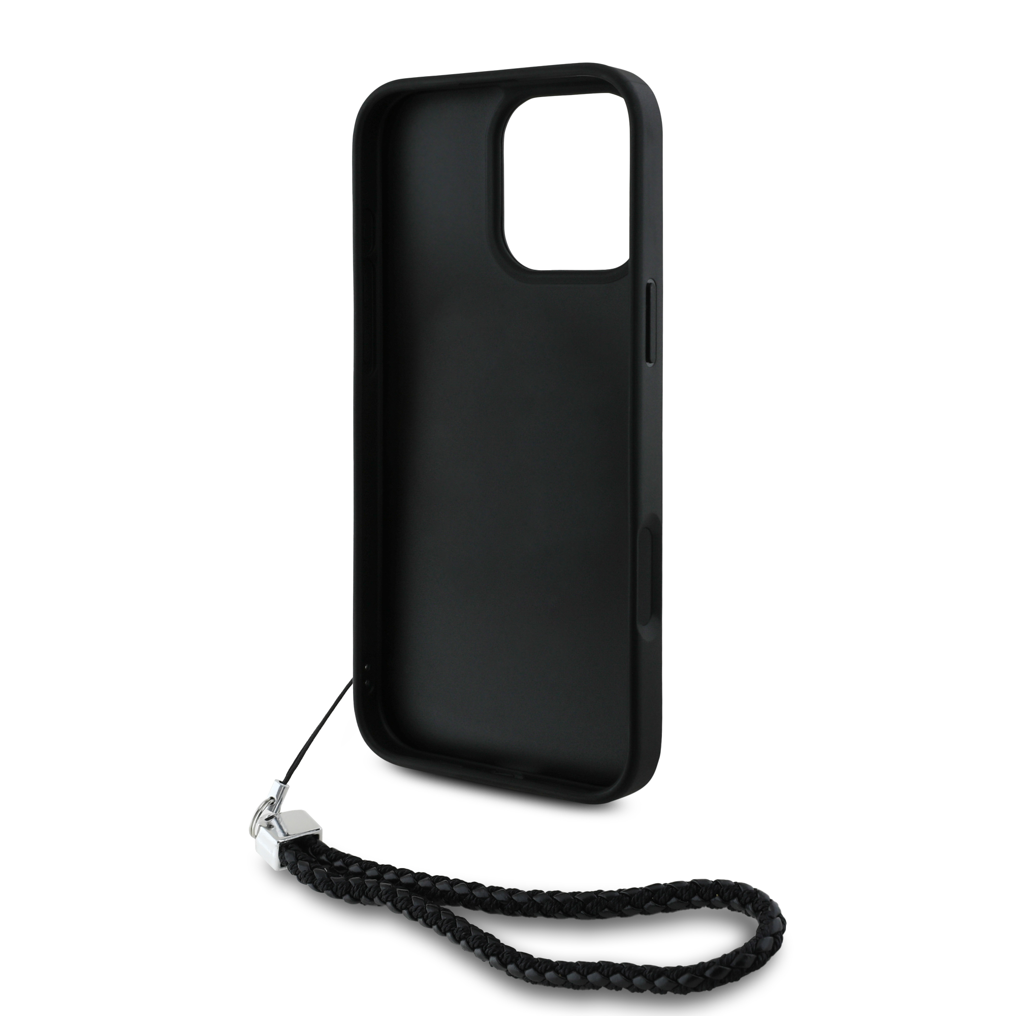 iPhone 16 Pro Max - KARL LAGERFELD Quilted Initial Chain Strap Black — estuche (foto 6 de 7)