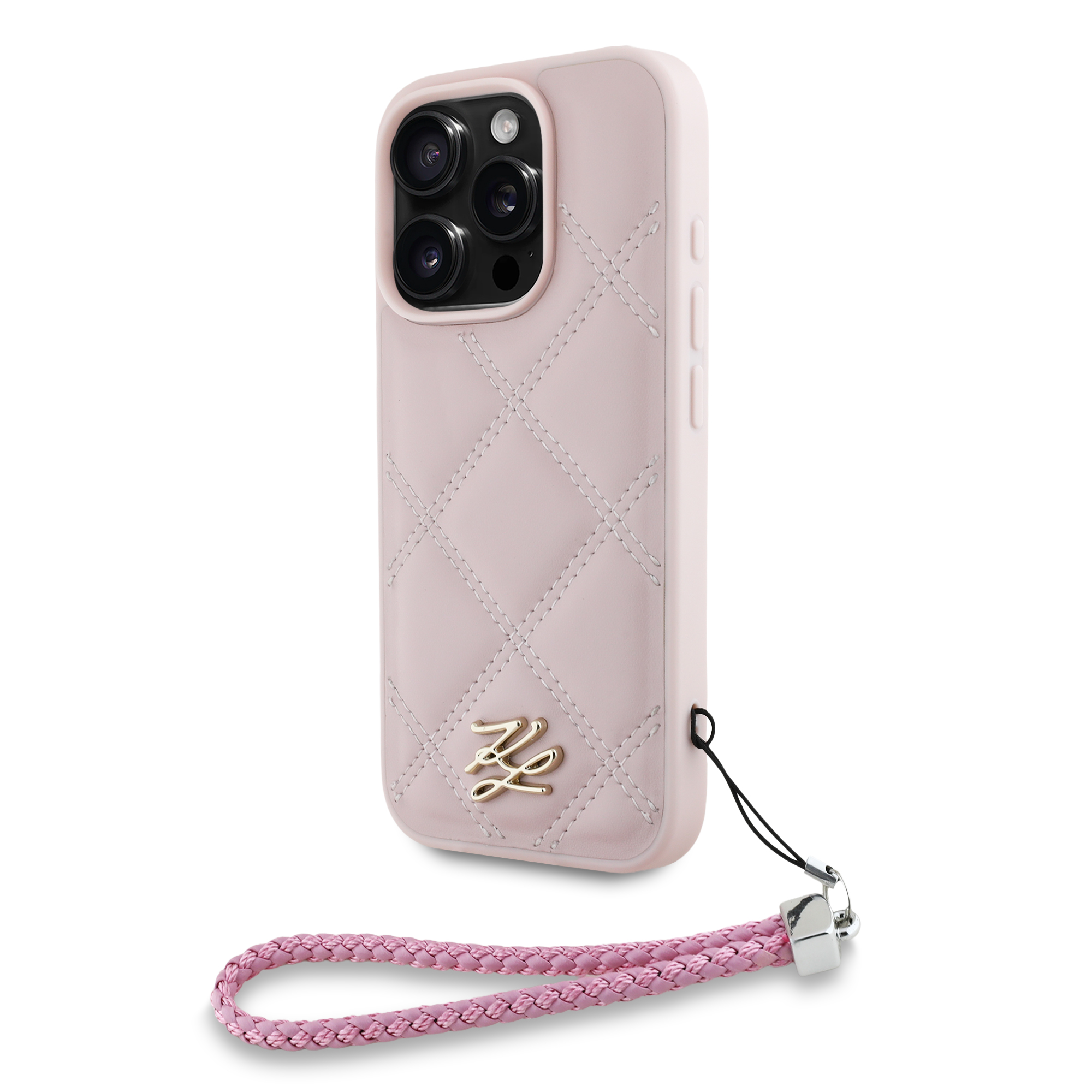 iPhone 16 Pro Max - KARL LAGERFELD Small Initials With Strap Pink — estuche