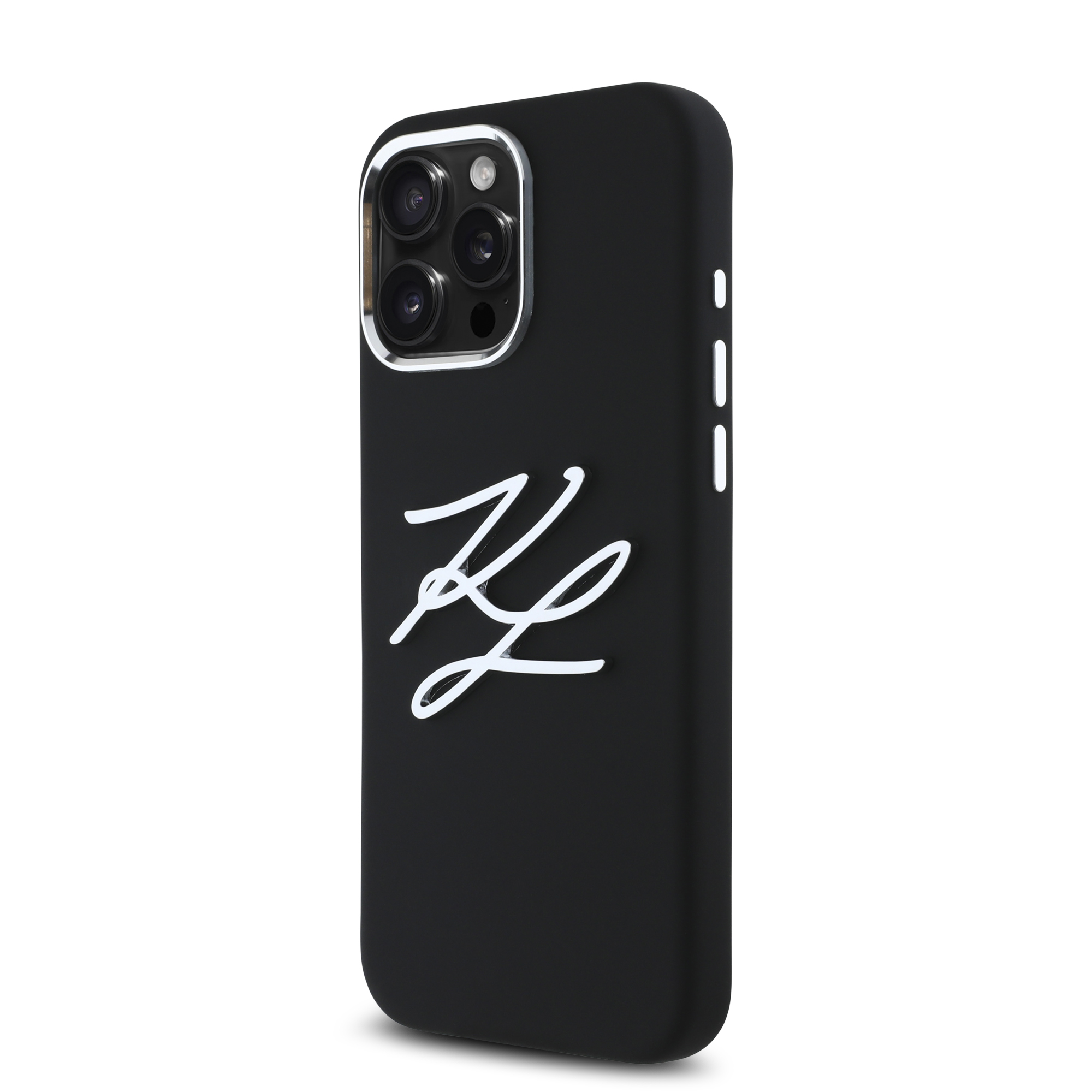 iPhone 16 Pro Max - KARL LAGERFELD Liquid Silicone Big Initials Black — estuche (foto 2 de 5)
