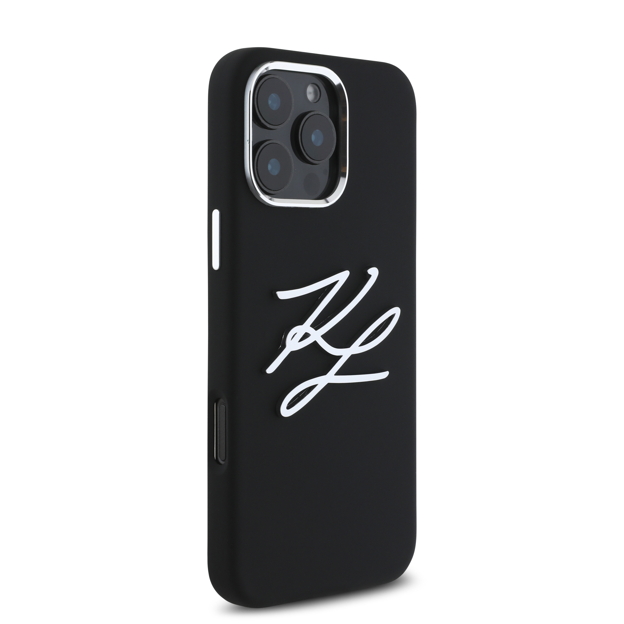 iPhone 16 Pro Max - KARL LAGERFELD Liquid Silicone Big Initials Black — estuche (foto 4 de 5)