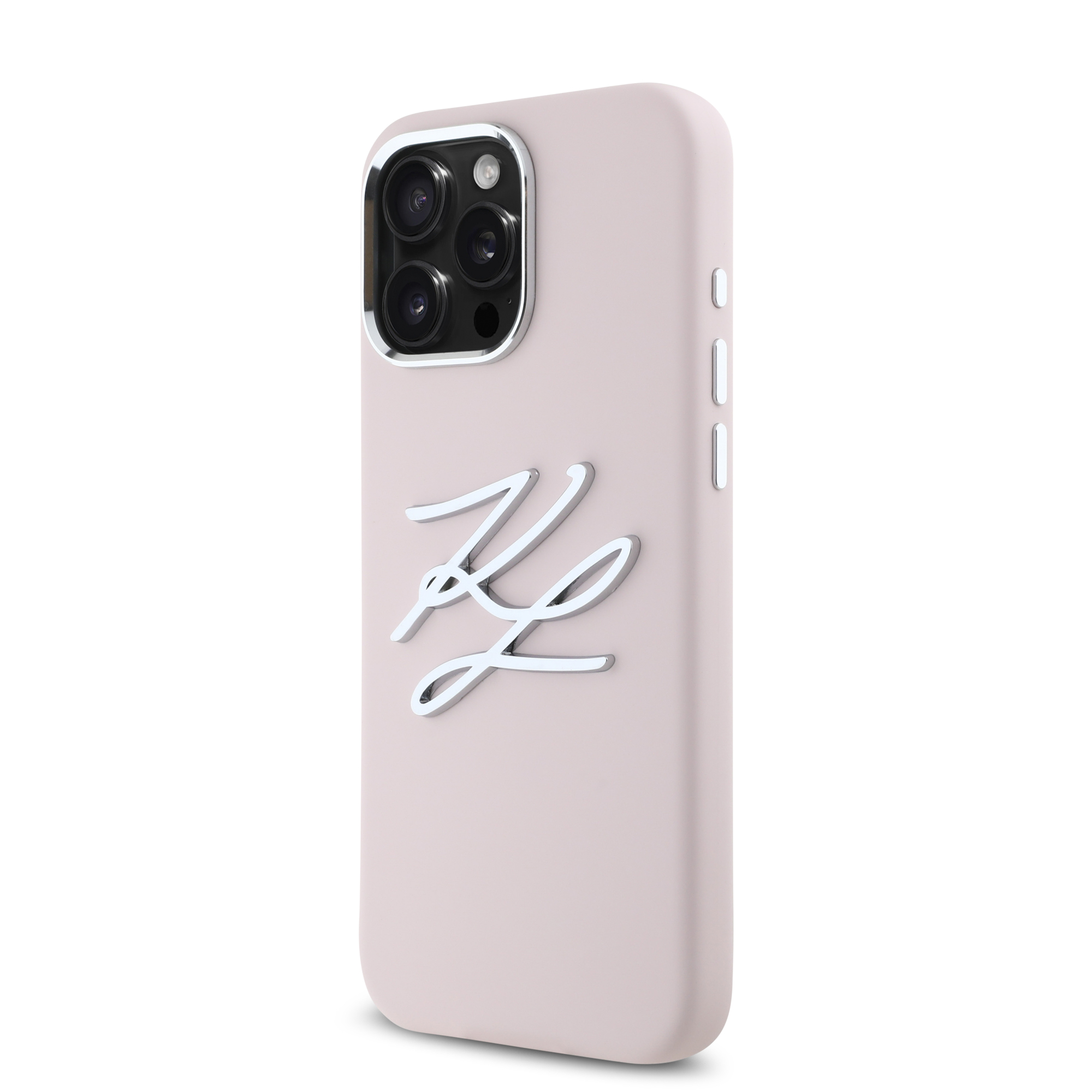 iPhone 16 Pro Max - KARL LAGERFELD Liquid Silicone Big Initials Pink — estuche (foto 2 de 5)