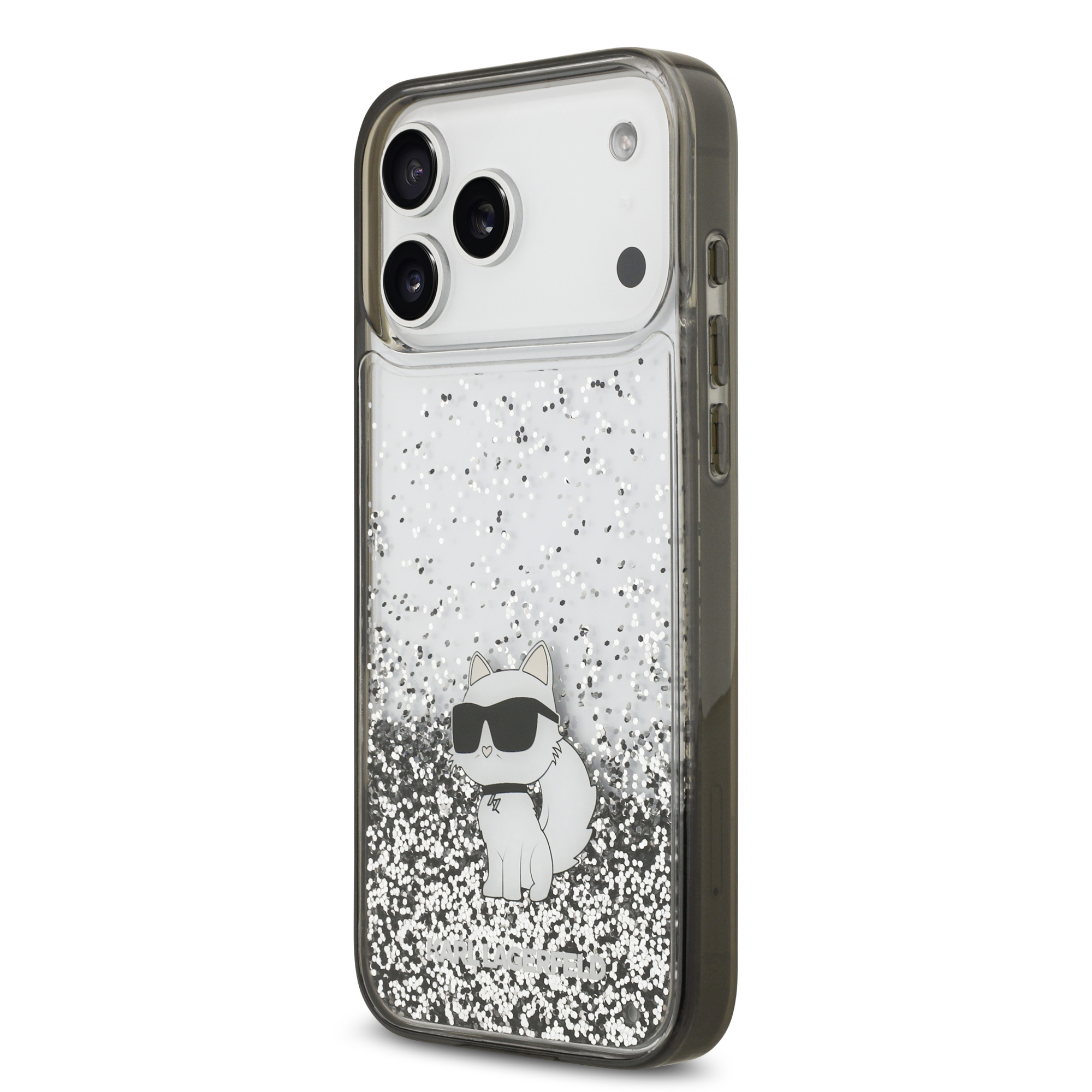 iPhone 17 Pro - KARL LAGERFELD Liquid Glitter Choupette Transparent — estuche (foto 3 de 8)