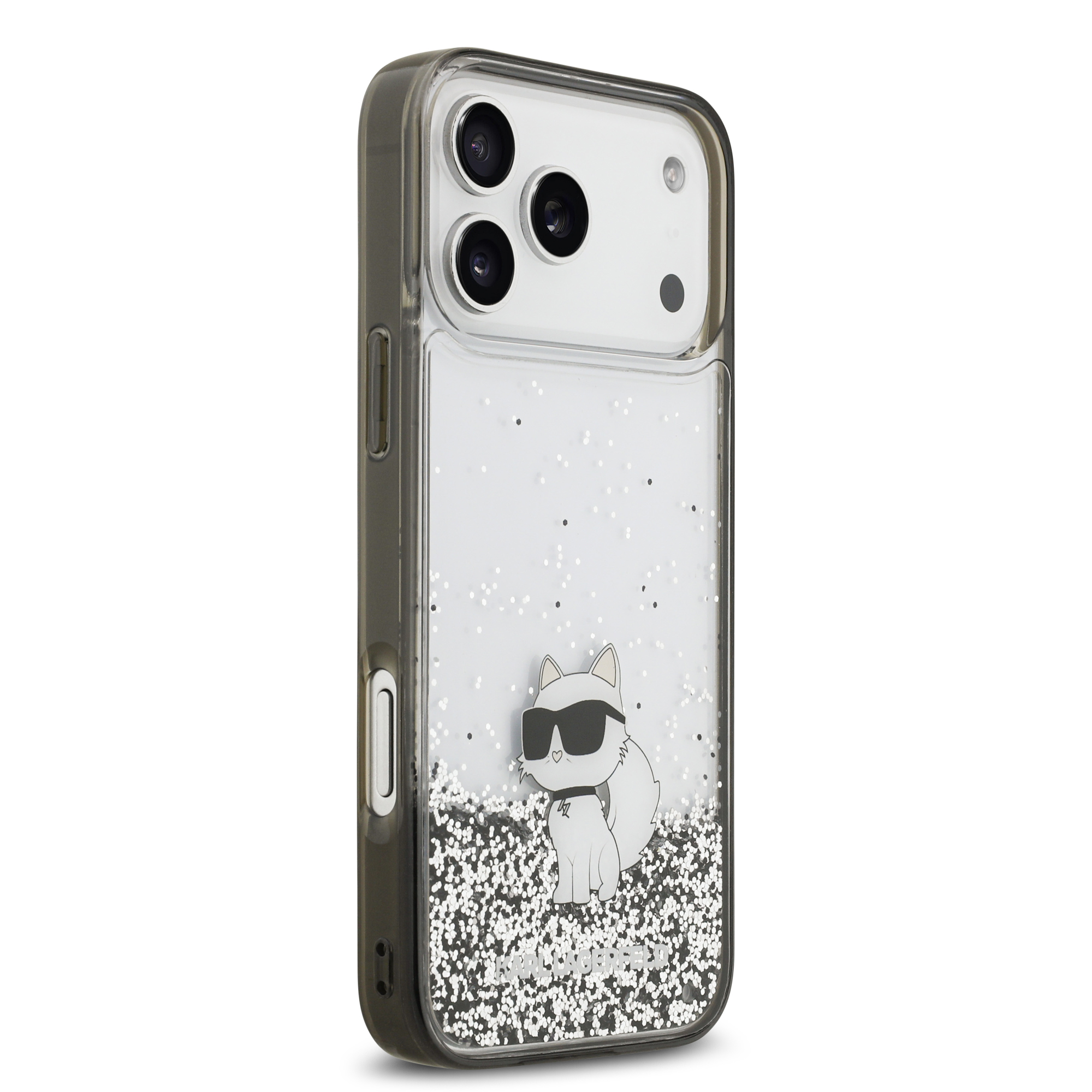 iPhone 17 Pro - KARL LAGERFELD Liquid Glitter Choupette Transparent — estuche (foto 4 de 8)