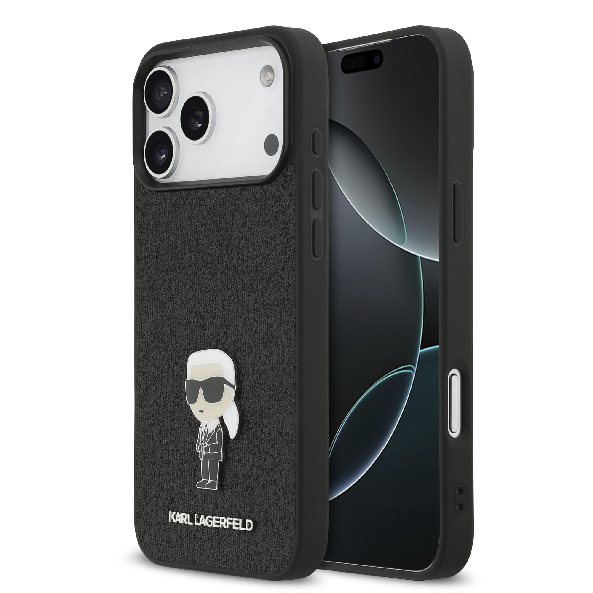 iPhone 17 Pro Max - KARL LAGERFELD Ikonik Fixed Glitter Metal Pin — estuche (foto 2 de 8)