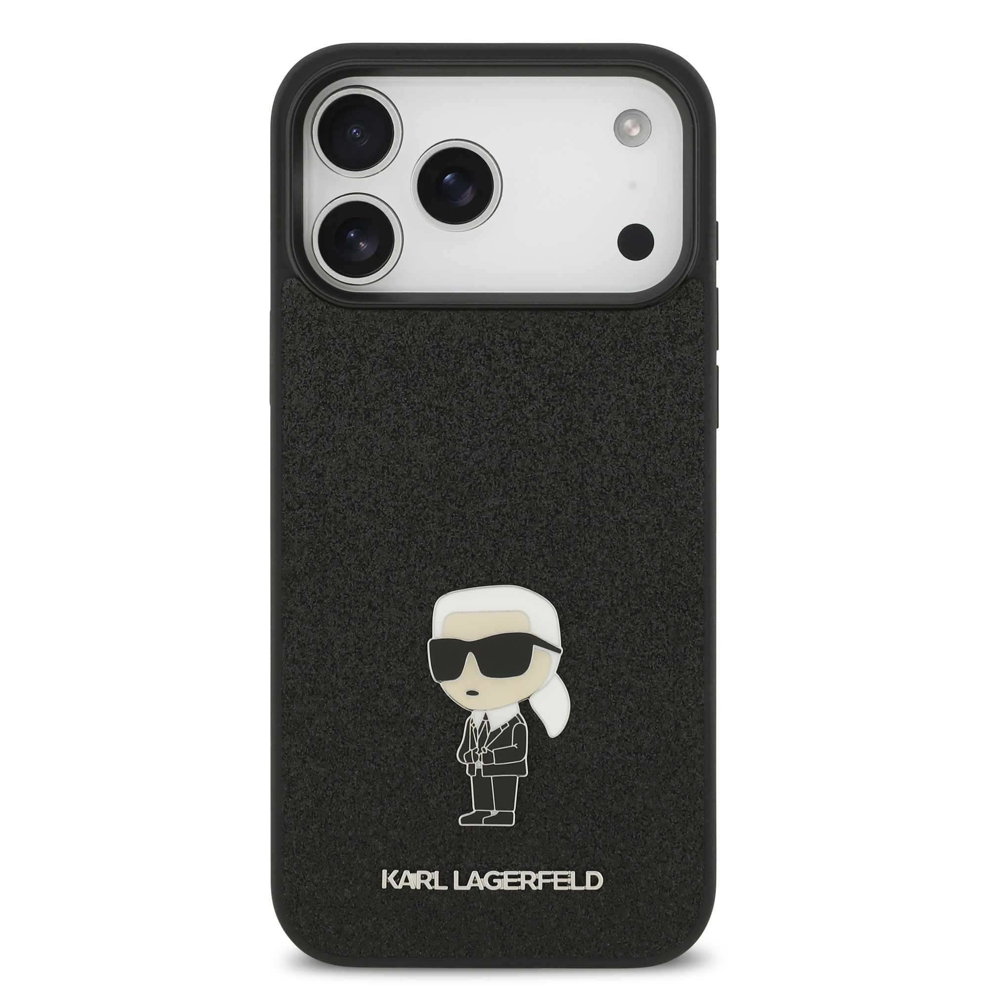 iPhone 17 Pro Max - KARL LAGERFELD Ikonik Fixed Glitter Metal Pin — estuche