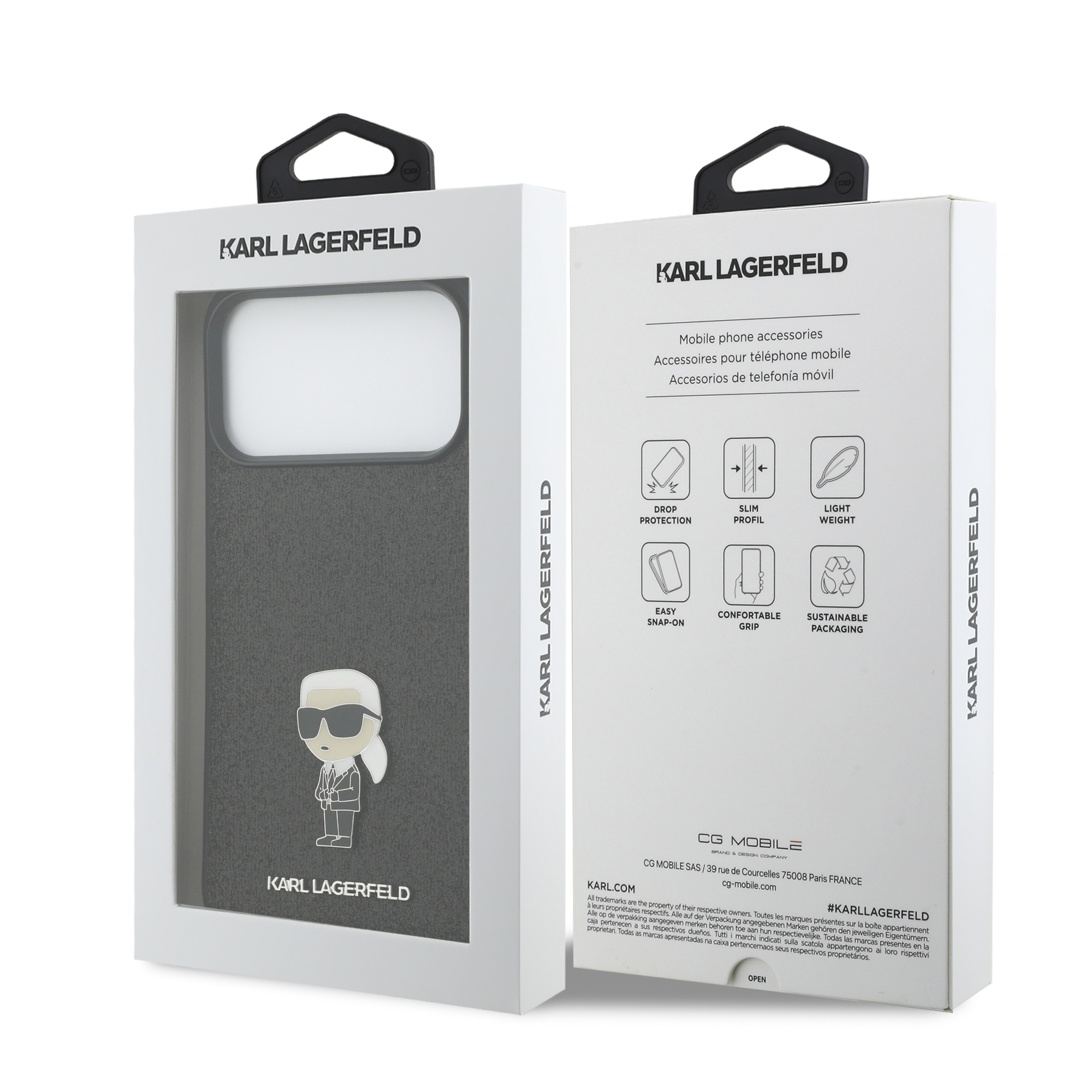iPhone 17 Pro Max - KARL LAGERFELD Ikonik Fixed Glitter Metal Pin — estuche (foto 8 de 8)