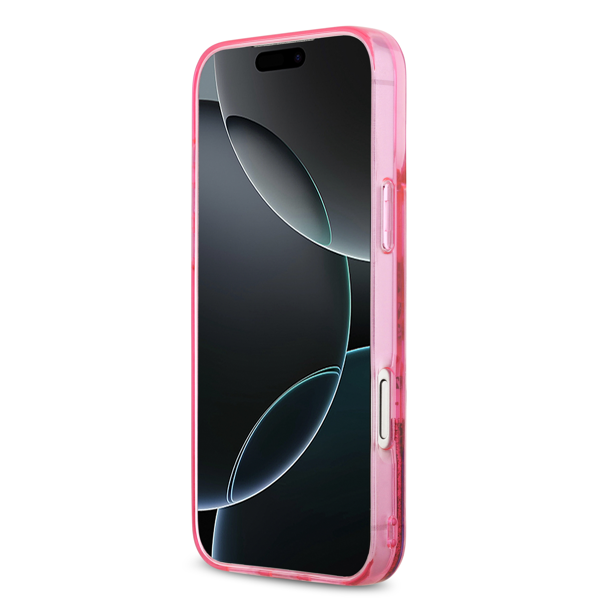 iPhone 17 Pro Max - KARL LAGERFELD Liquid Glitter Fuchsia — estuche (foto 5 de 8)