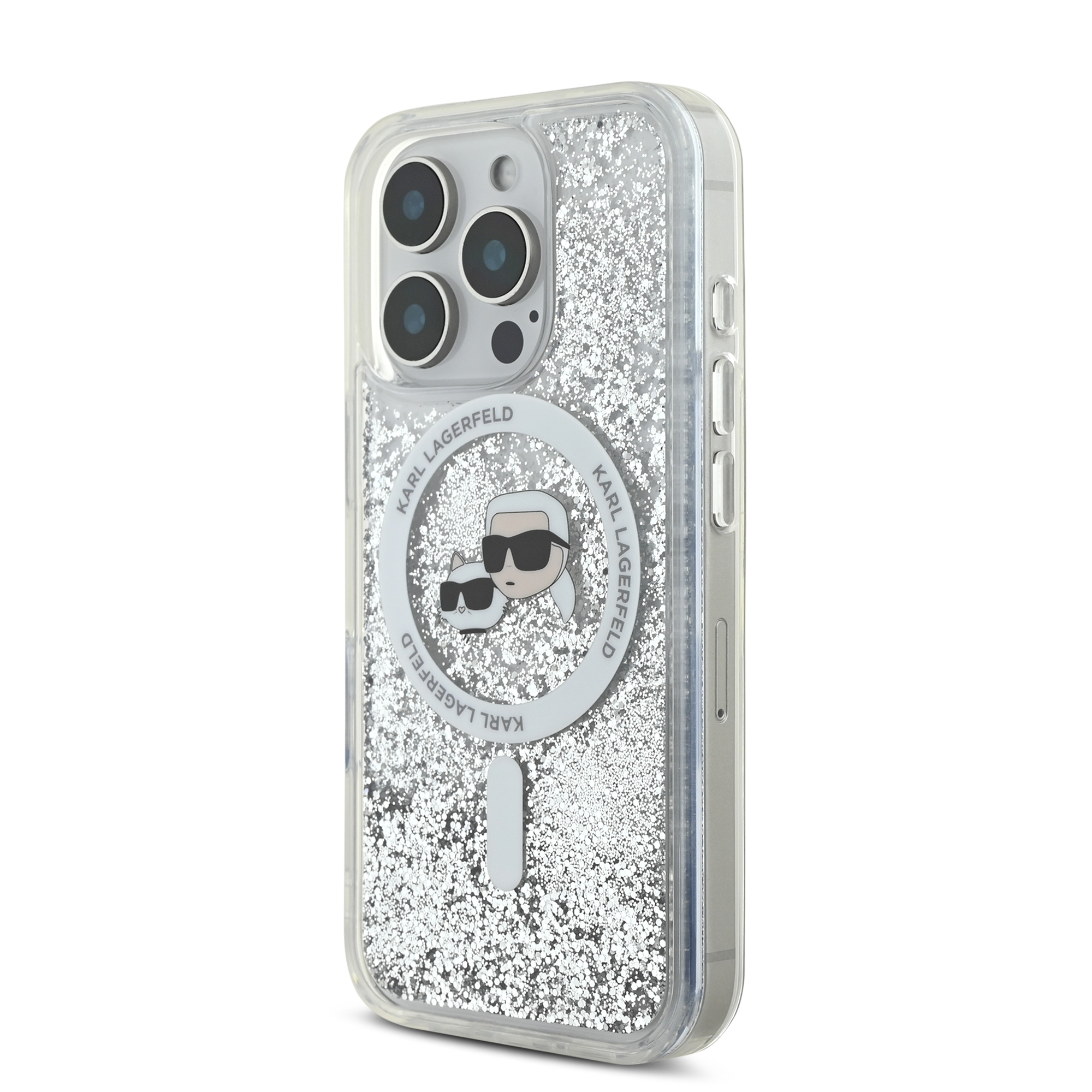 iPhone 16 Pro Max - KARL LAGERFELD Glitter Case Karl & Choupette — estuche (foto 3 de 8)