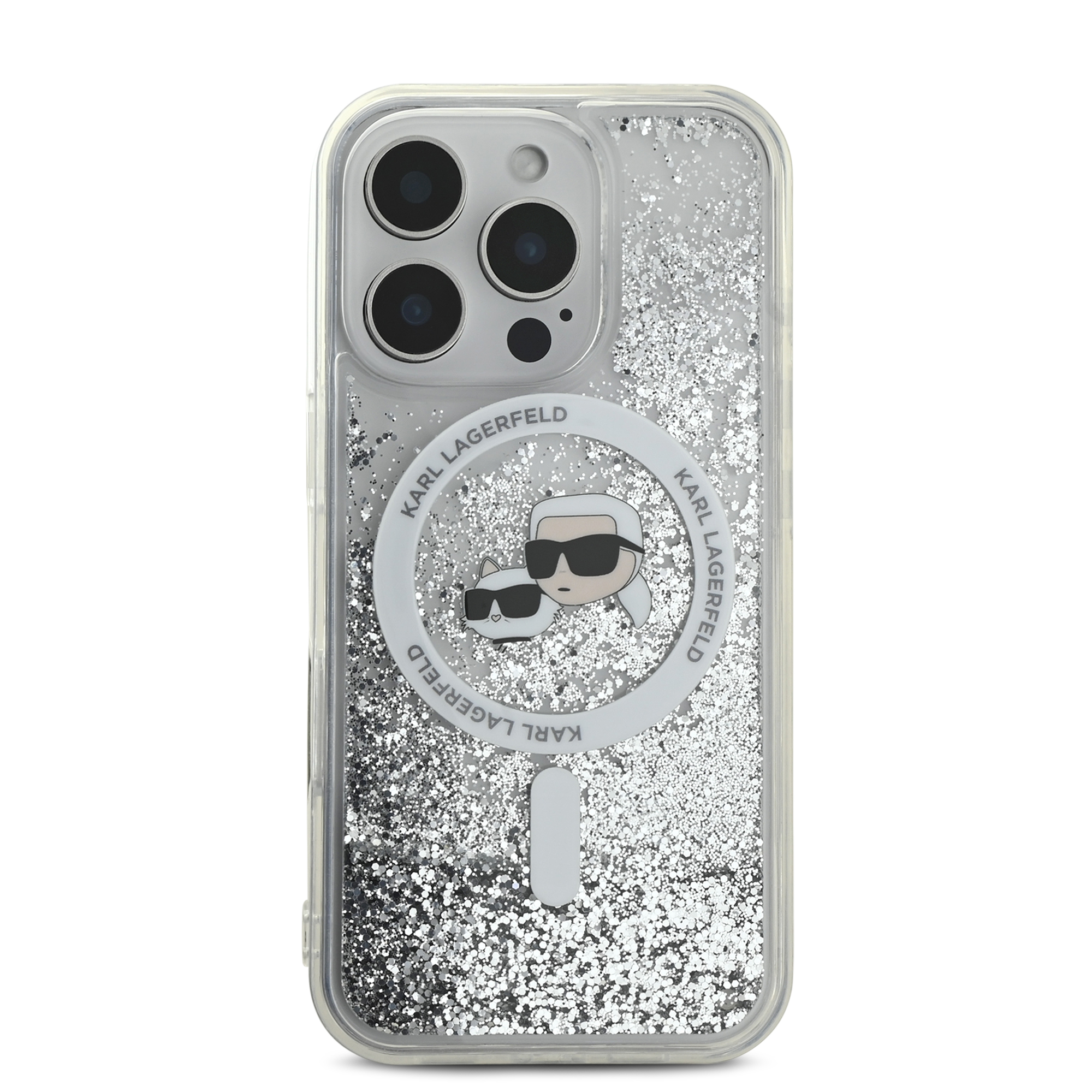 iPhone 16 Pro Max - KARL LAGERFELD Glitter Case Karl & Choupette