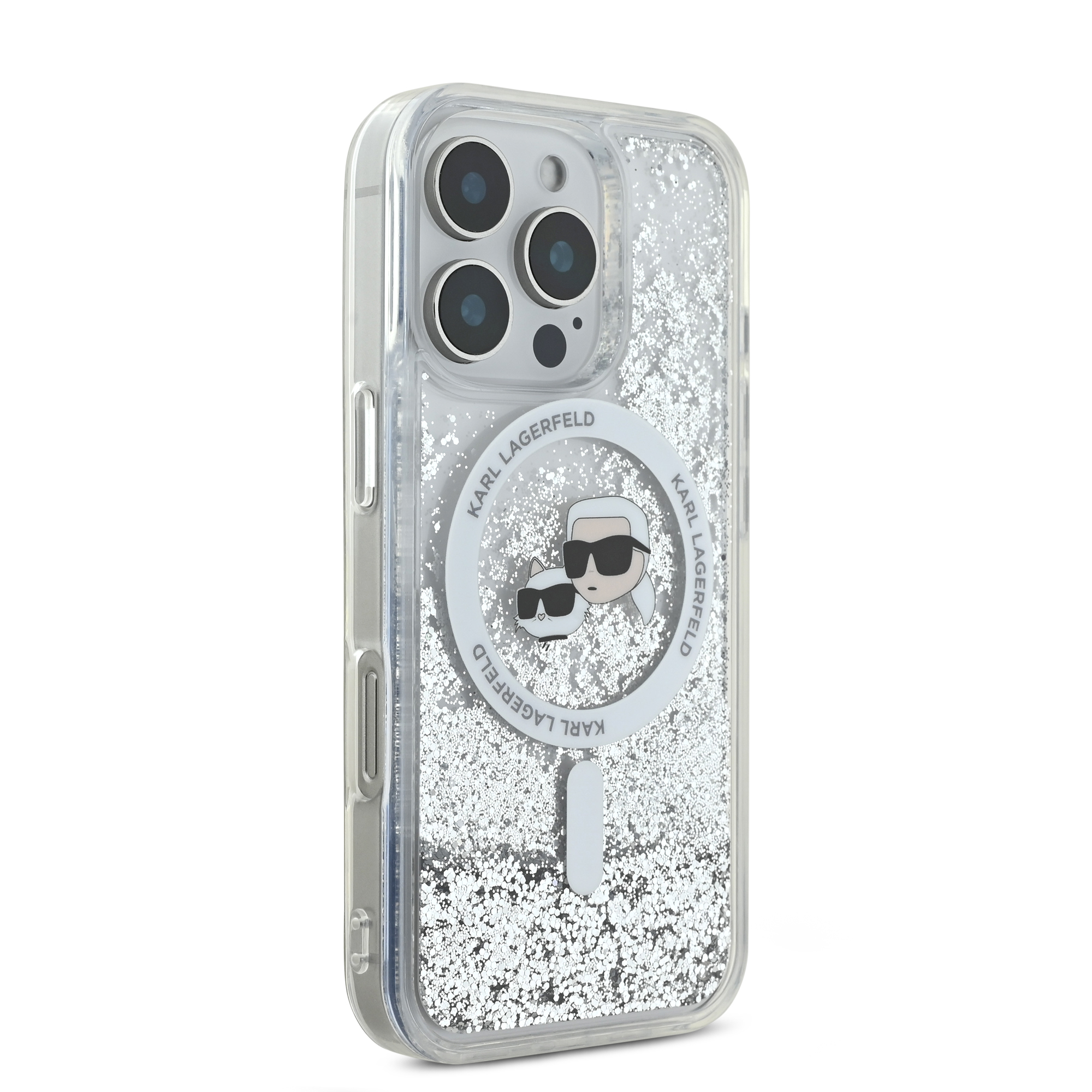 iPhone 16 Pro Max - KARL LAGERFELD Glitter Case Karl & Choupette — estuche (foto 4 de 8)