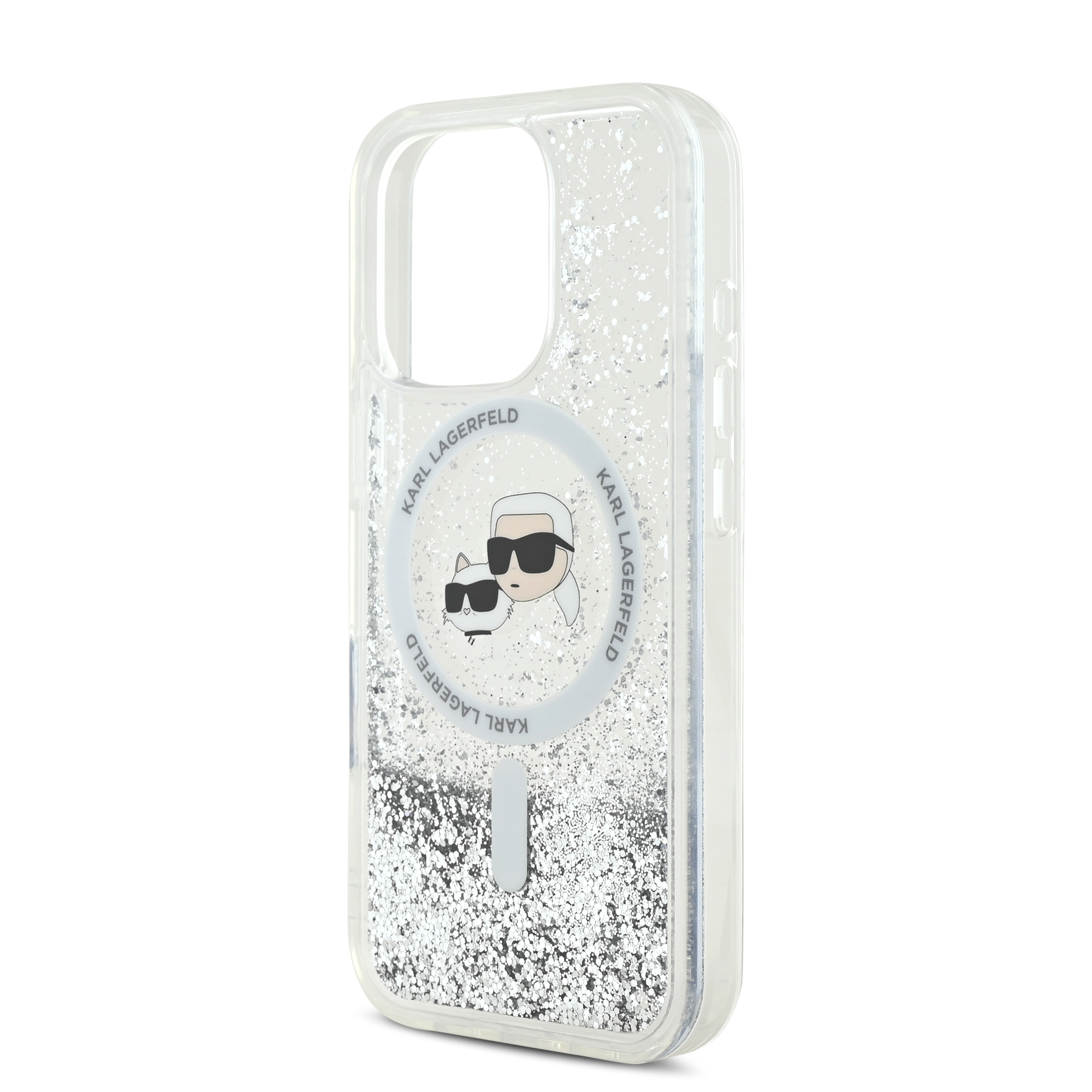 iPhone 16 Pro Max - KARL LAGERFELD Glitter Case Karl & Choupette — estuche (foto 6 de 8)