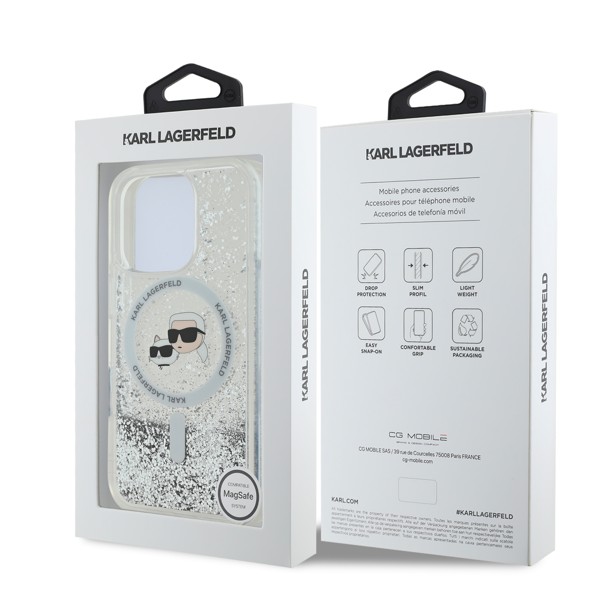 iPhone 16 Pro Max - KARL LAGERFELD Glitter Case Karl & Choupette — estuche (foto 8 de 8)