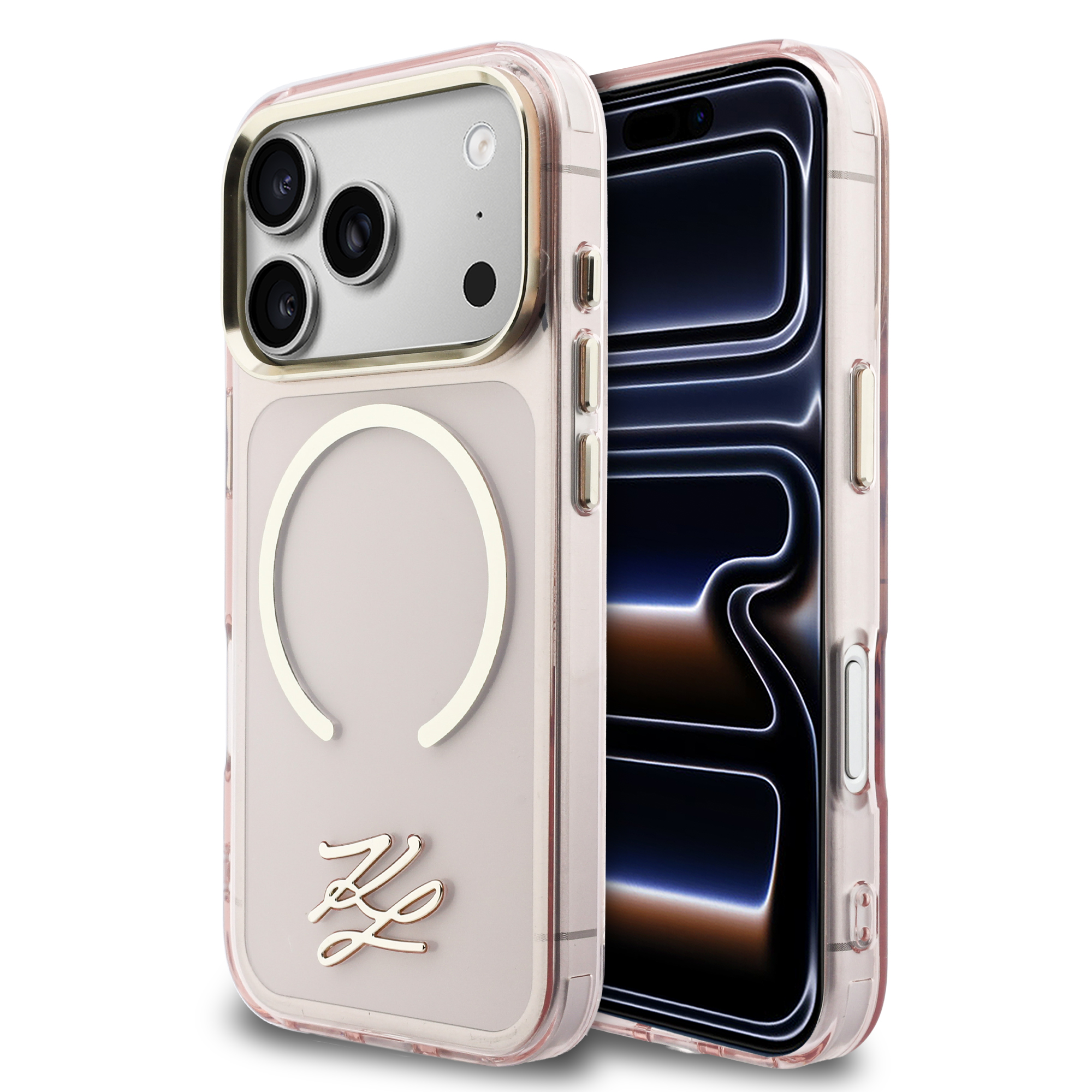 iPhone 17 Pro - KARL LAGERFELD Script Logo Pink — estuche (foto 2 de 8)