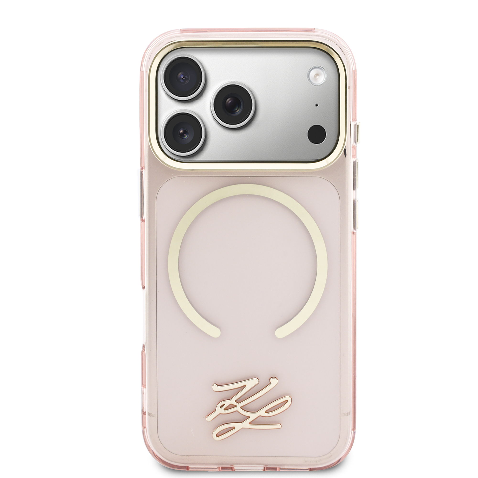 iPhone 17 Pro - KARL LAGERFELD Script Logo Pink — estuche