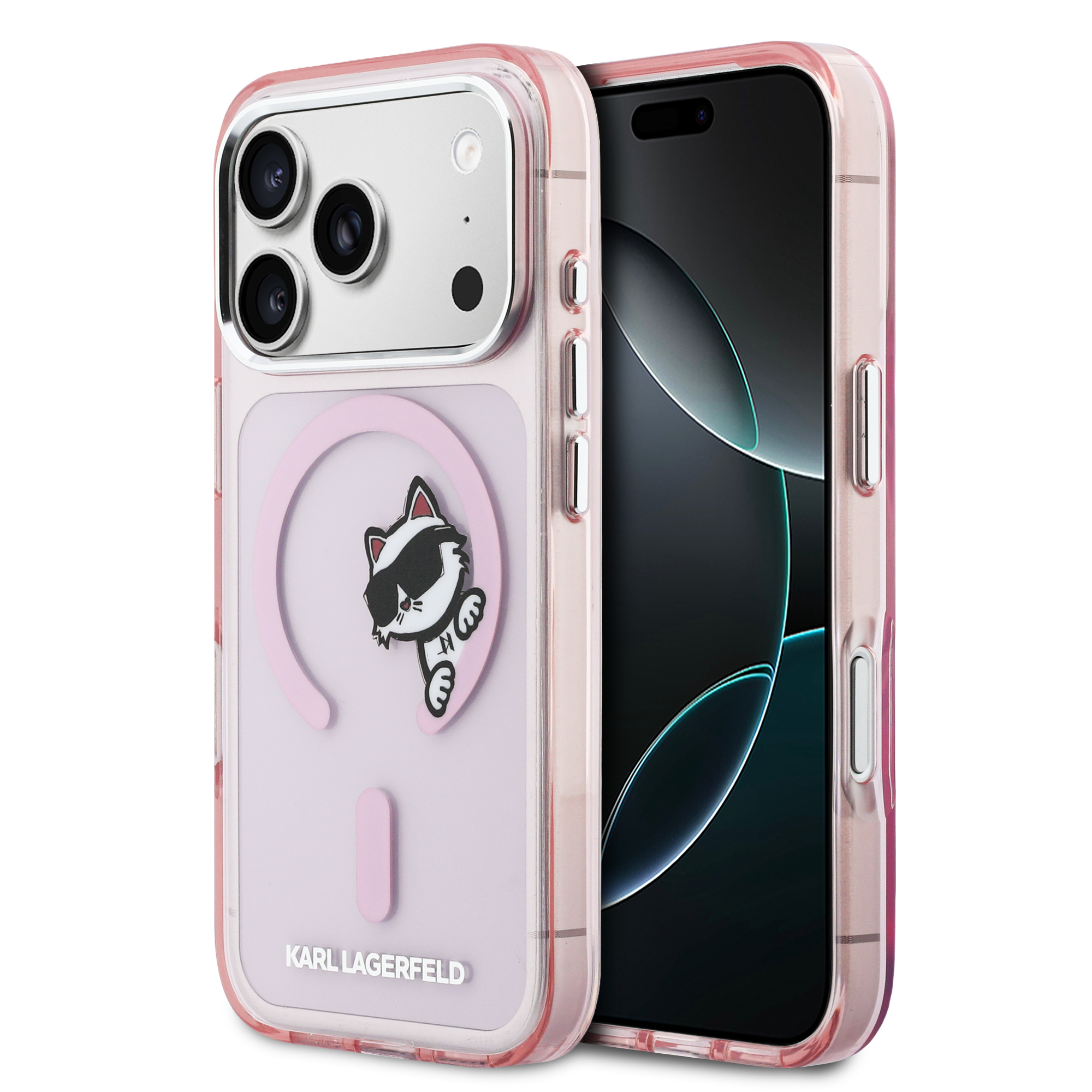 iPhone 17 Pro - KARL LAGERFELD IML Choupette Peekaboo Pink — estuche (foto 2 de 8)