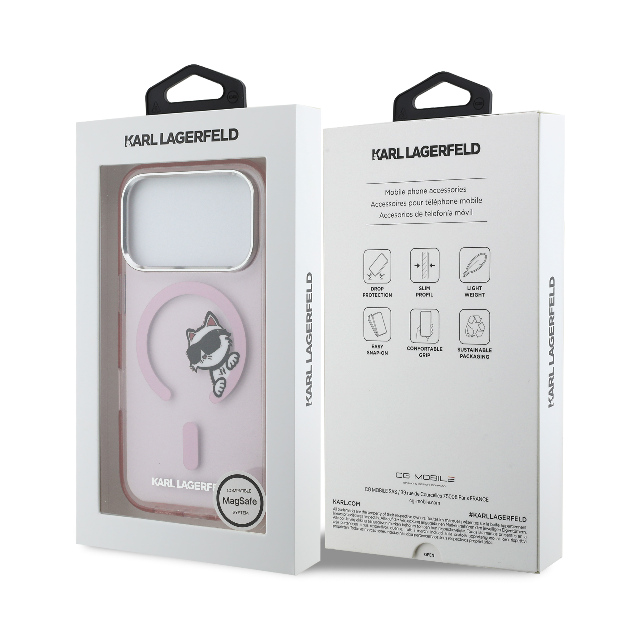 iPhone 17 Pro - KARL LAGERFELD IML Choupette Peekaboo Pink — estuche (foto 8 de 8)