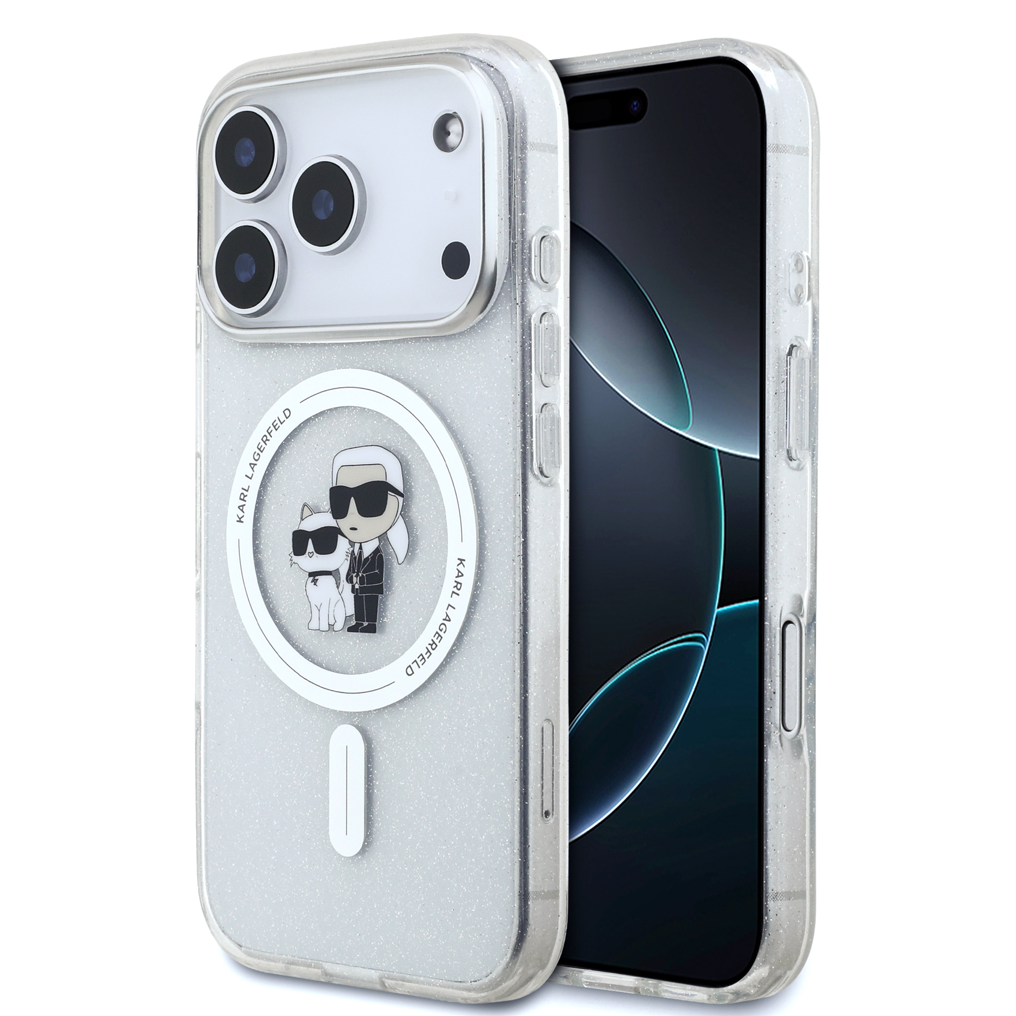 iPhone 17 Pro - KARL LAGERFELD Glitter Transparent — estuche (foto 2 de 8)